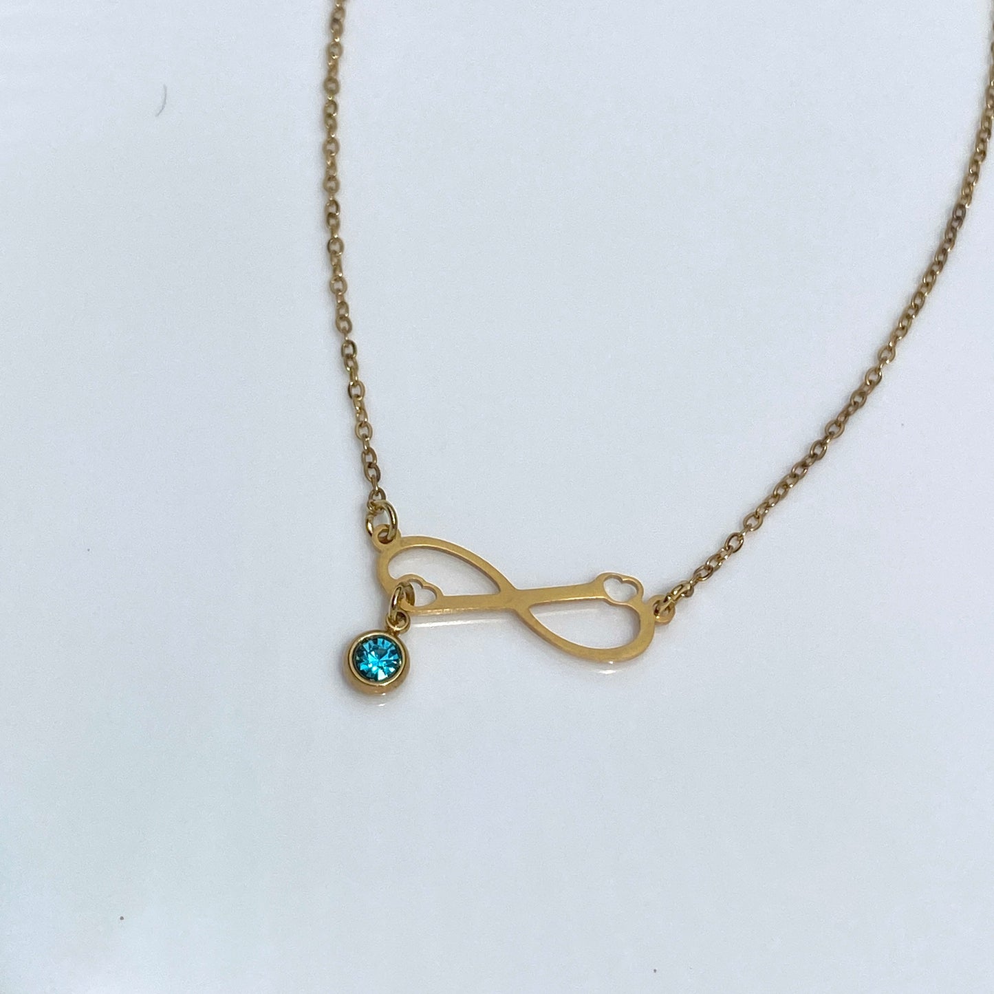 Infinity Birthstone Cable Chain Necklace
