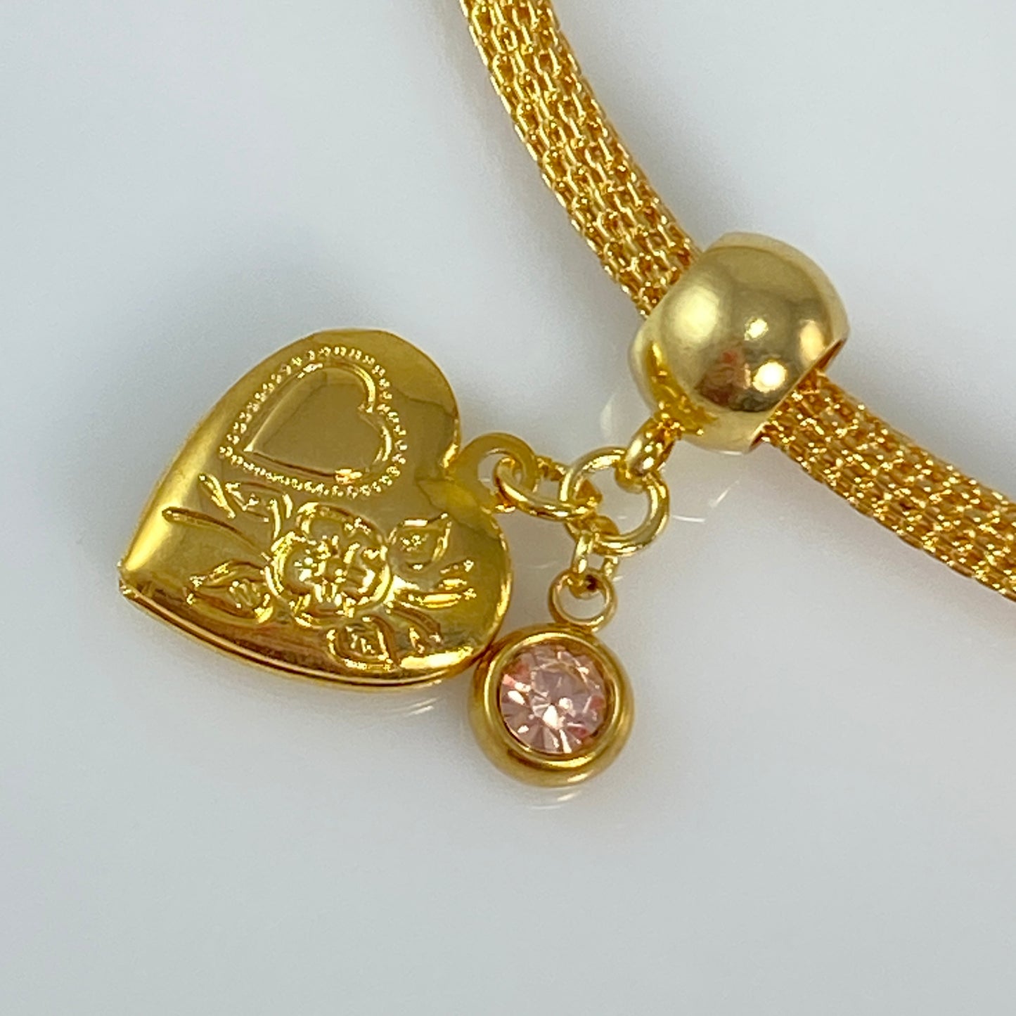 Médaillon en forme de cœur ouvrable en or 18 carats et breloque ou collier ou boucles d'oreilles ou porte-clés en acier inoxydable avec pierre de naissance