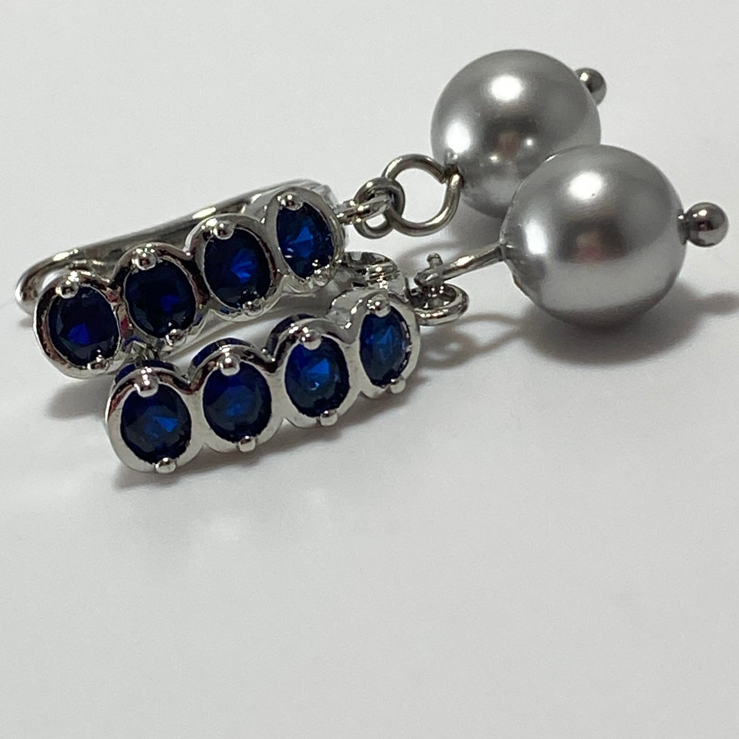 Pearl CZ Hoop Earrings