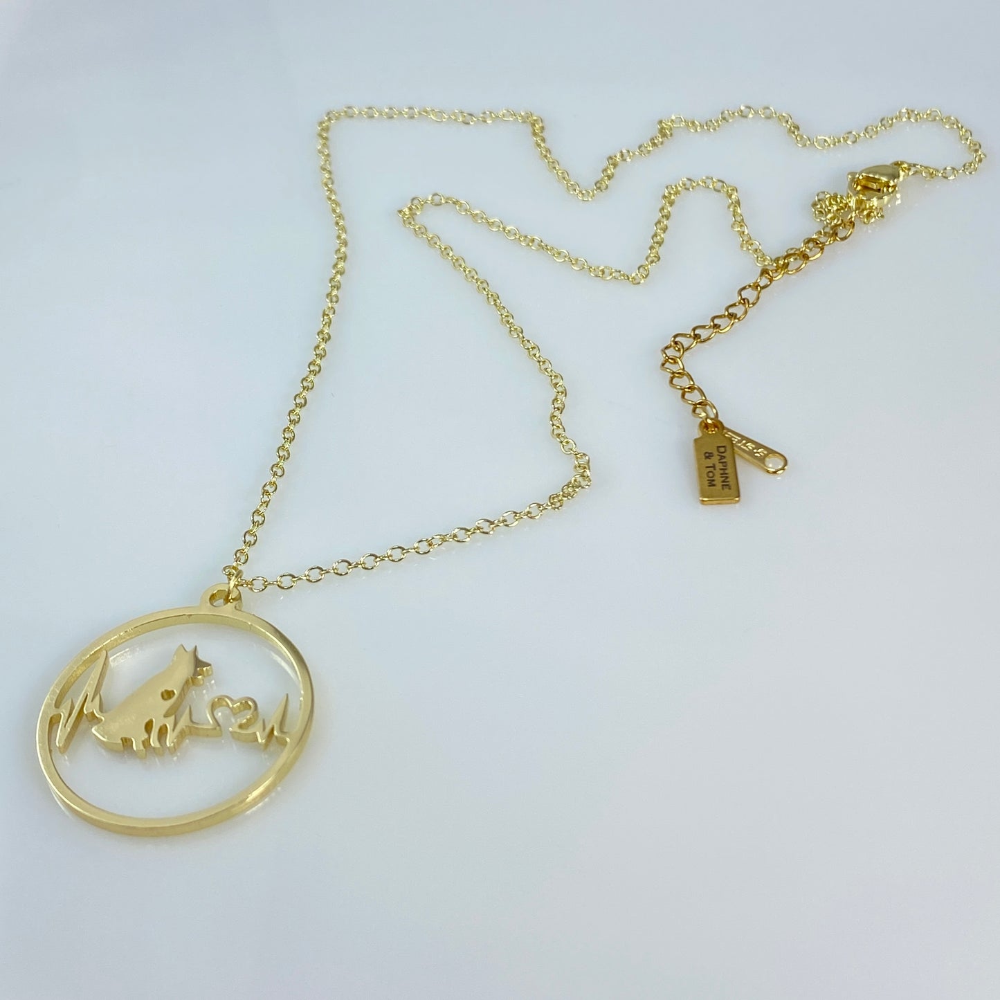 Collier avec pendentif en forme de cœur et de battement de cœur en or ou en argent 18 carats avec pierre de naissance et acier inoxydable