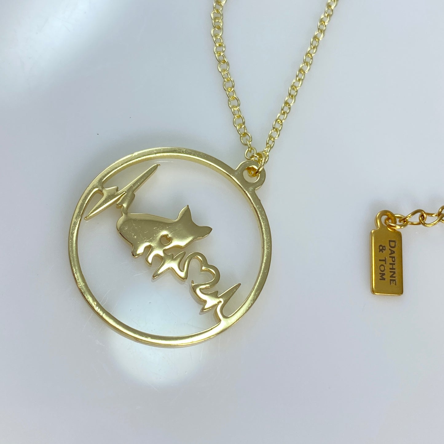 18 kt Gold Plated or Silver Dog Heartbeat & Heart with Birthstone Pendant Cable Chain Necklace Stainless Steel