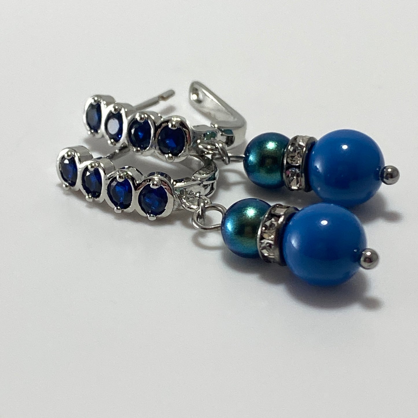 Pearl Cubic Zirconia Hoop Earrings