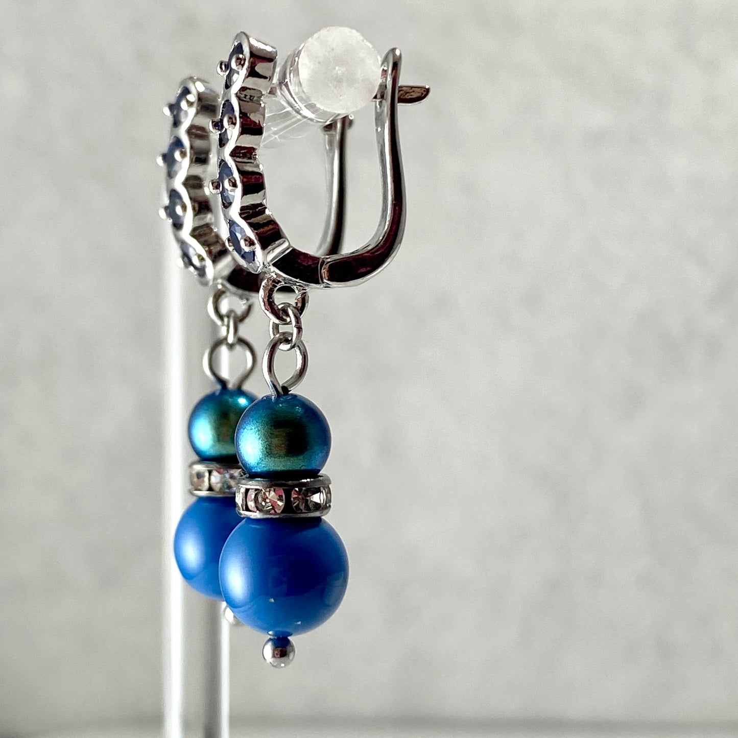 Pearl Cubic Zirconia Hoop Earrings