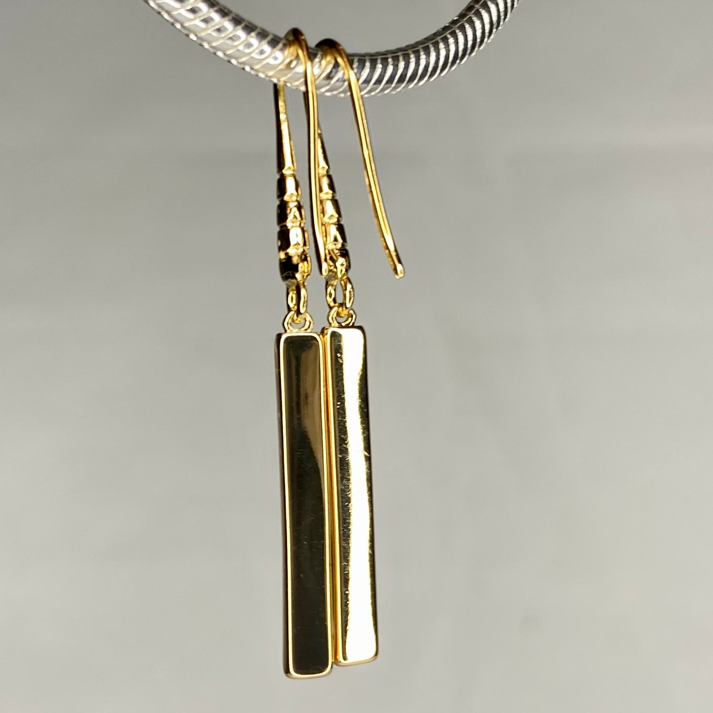 Mother of Pearl Shell Bar Hook Earrings