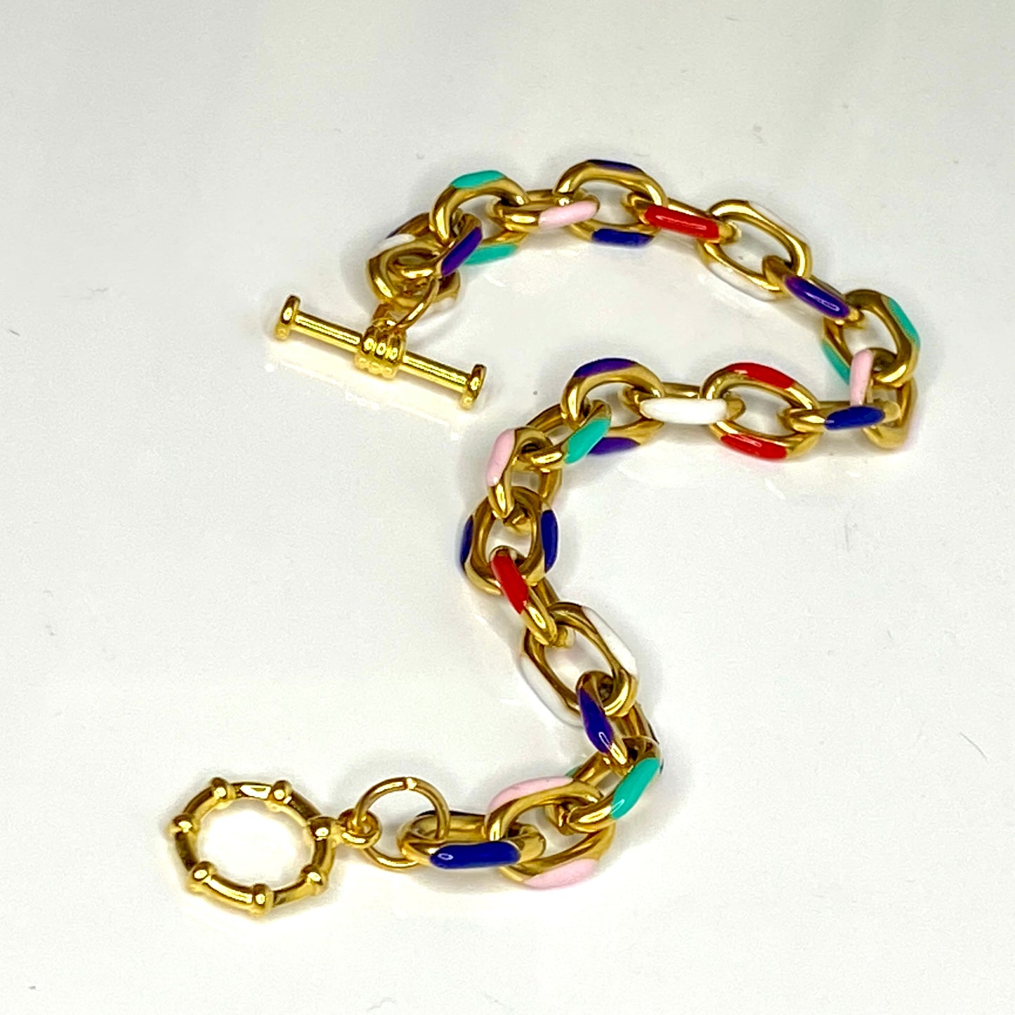Enamel Cable Chain Bracelet