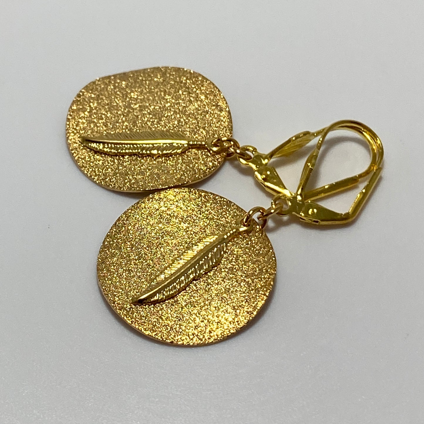 Feathers & Disks Hook Earrings