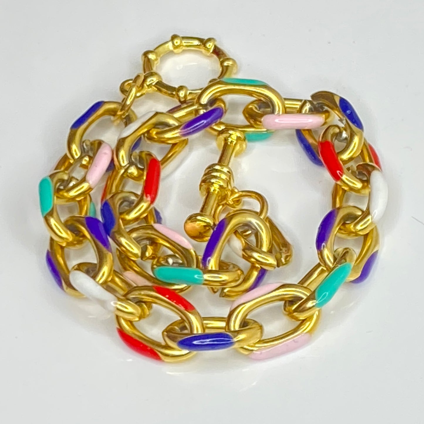 Enamel Cable Chain Bracelet