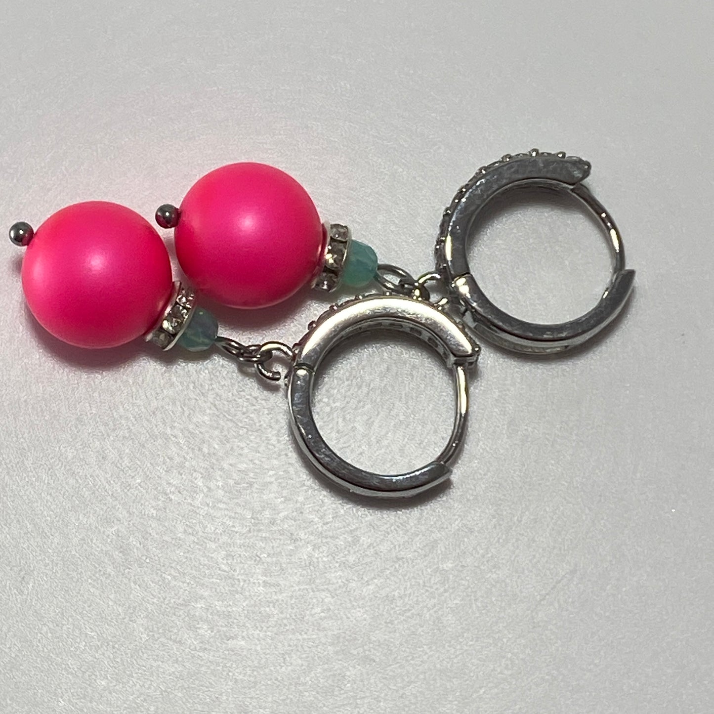 Crystals & Pearls Sterling CZ Hoop Earrings