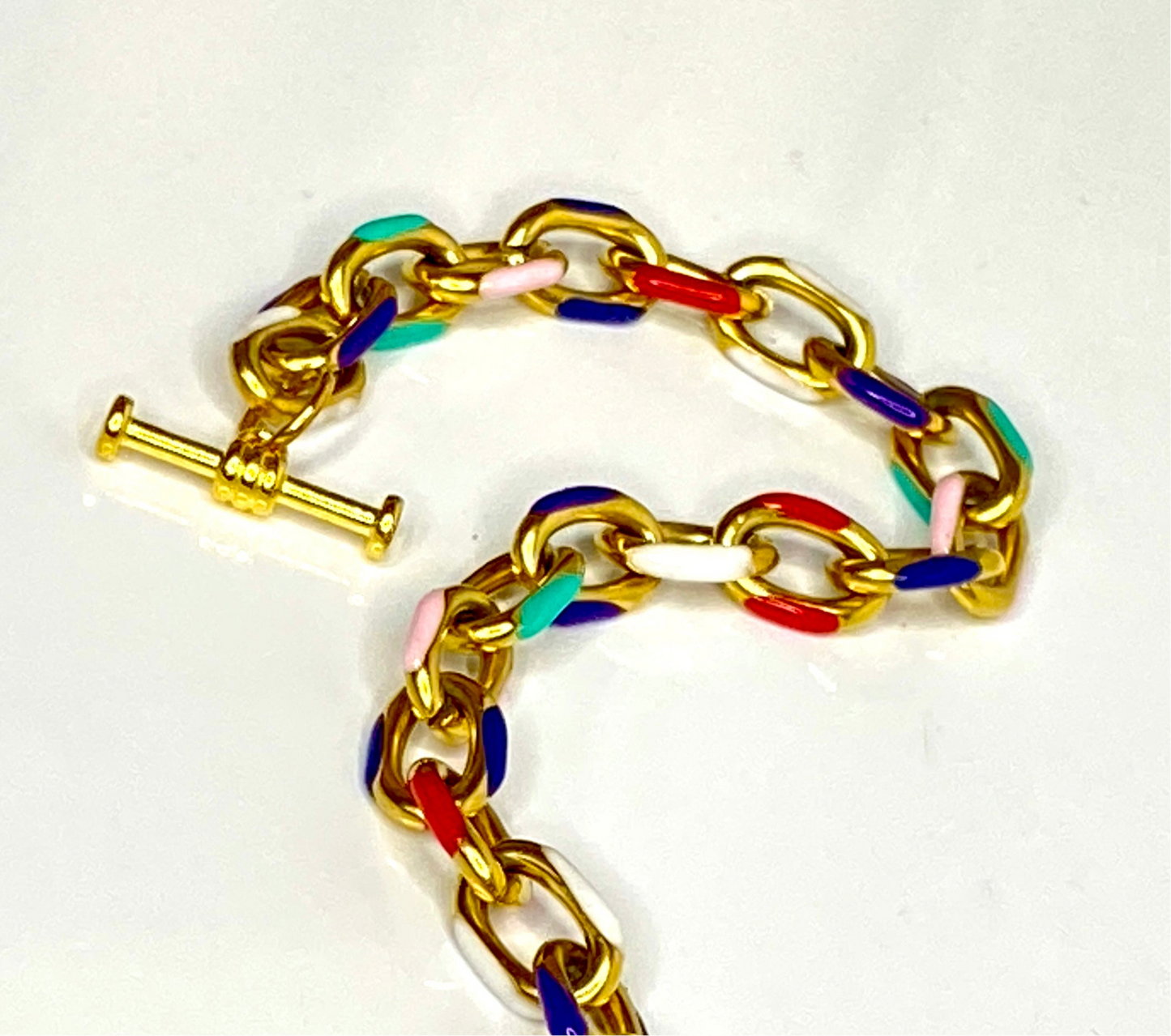 Enamel Cable Chain Bracelet