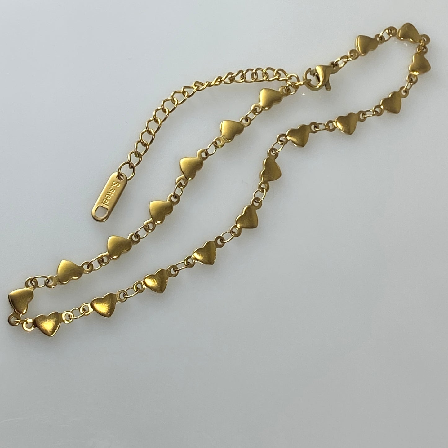 Collier chaîne coeur en acier inoxydable plaqué or