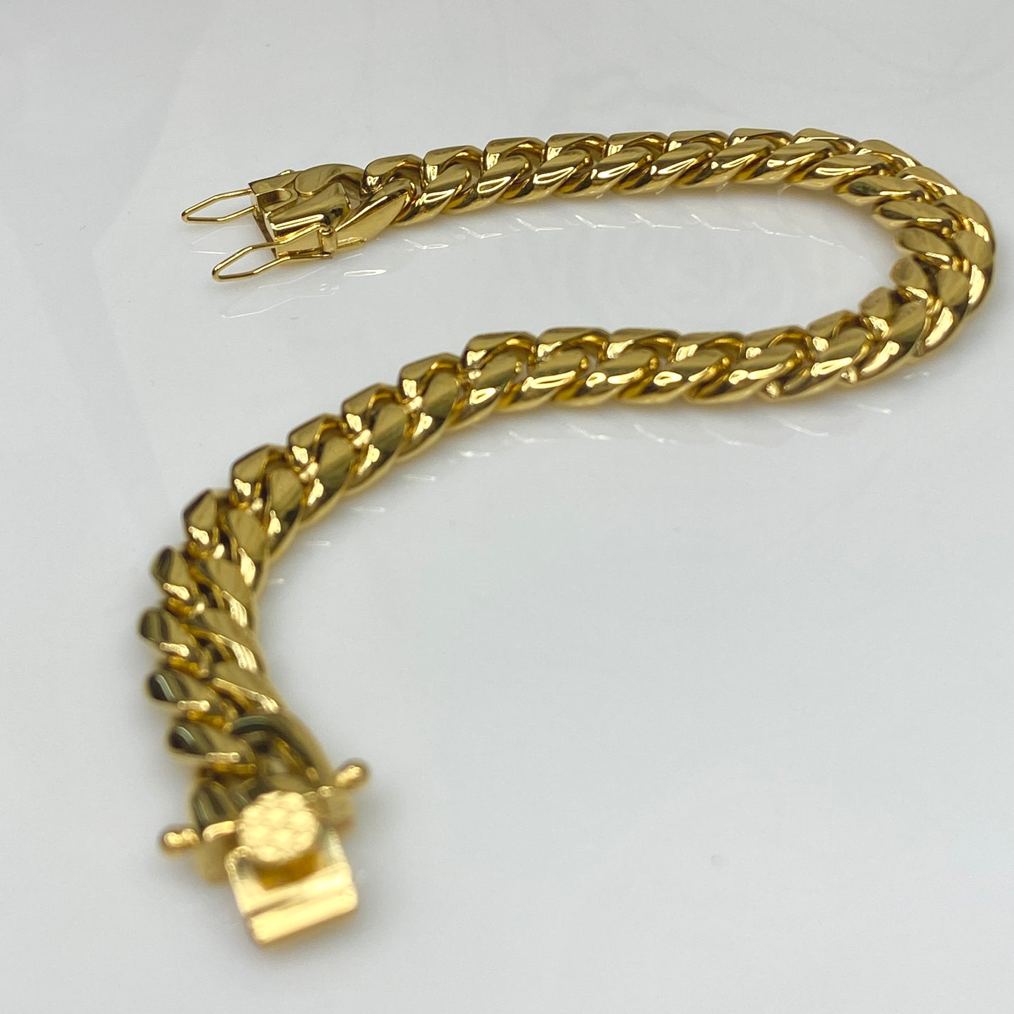 Bracelet à maillons cubains Miami de 10 mm de large en acier inoxydable 316L