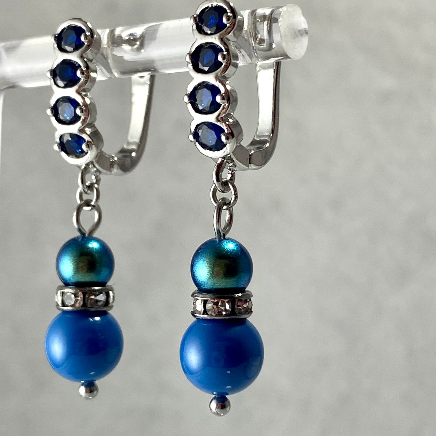 Pearl Cubic Zirconia Hoop Earrings
