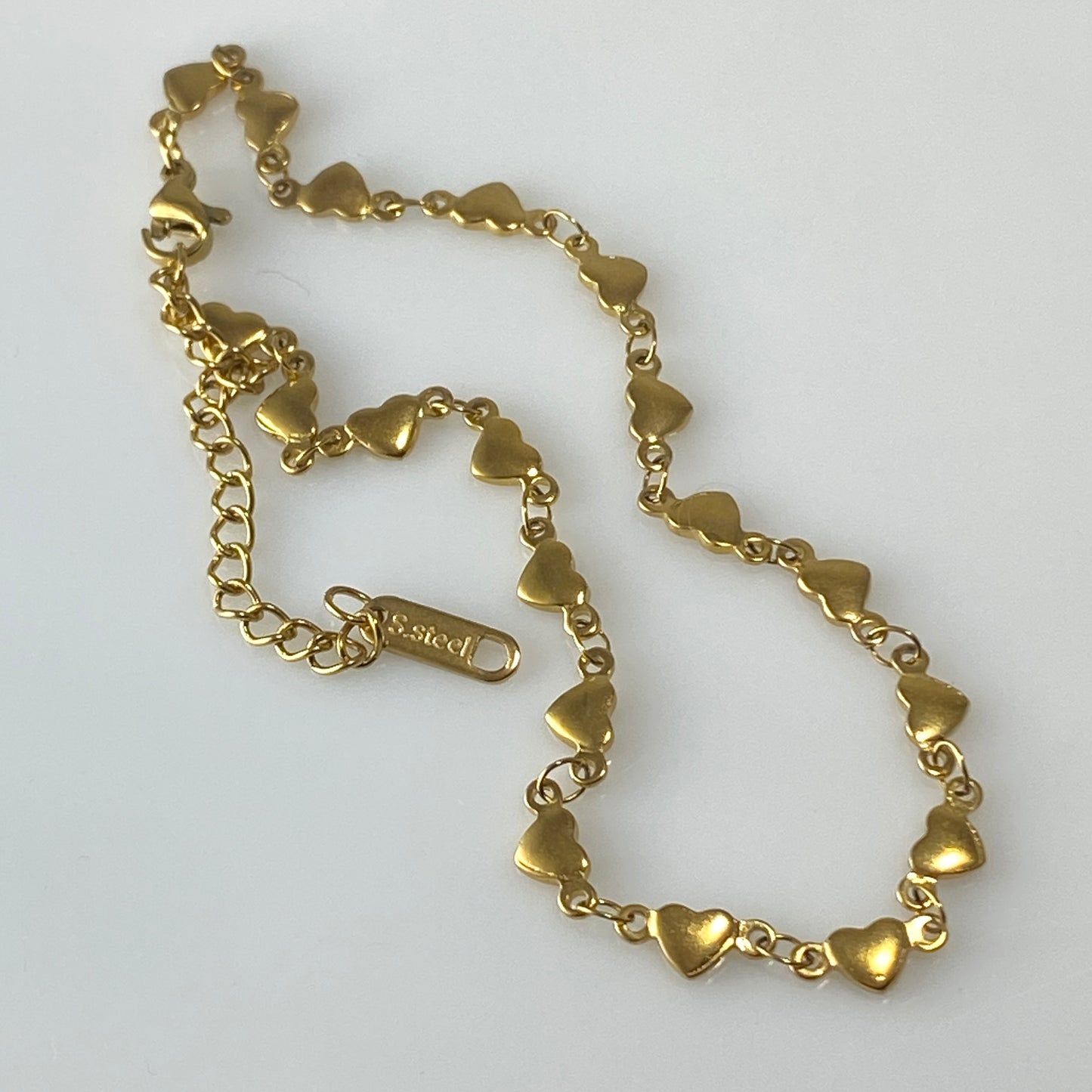 Collier chaîne coeur en acier inoxydable plaqué or