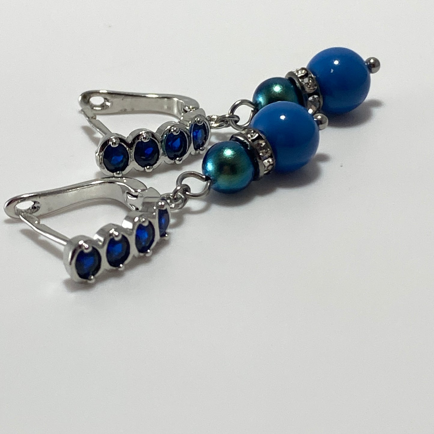 Pearl Cubic Zirconia Hoop Earrings