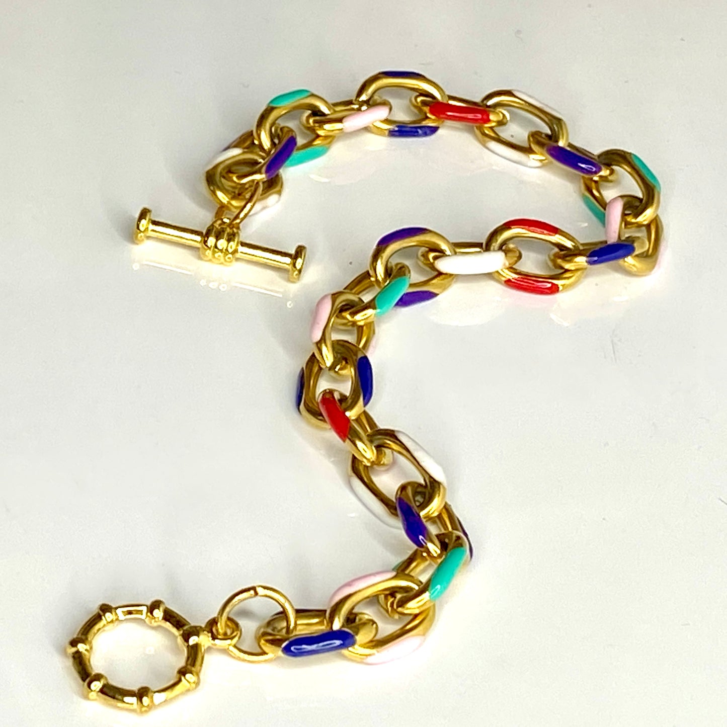 Enamel Cable Chain Bracelet