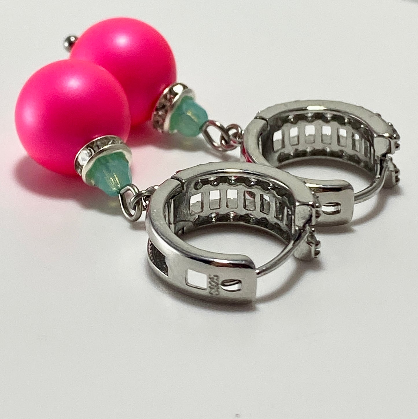 Crystals & Pearls Sterling CZ Hoop Earrings