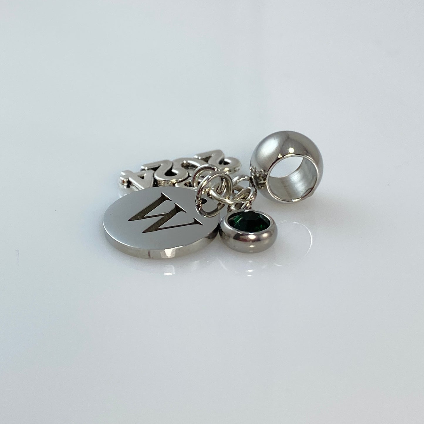 Letter & Birthstone Charm Paperclip Chain Necklace with 2024 / 2025 / 2026 Year