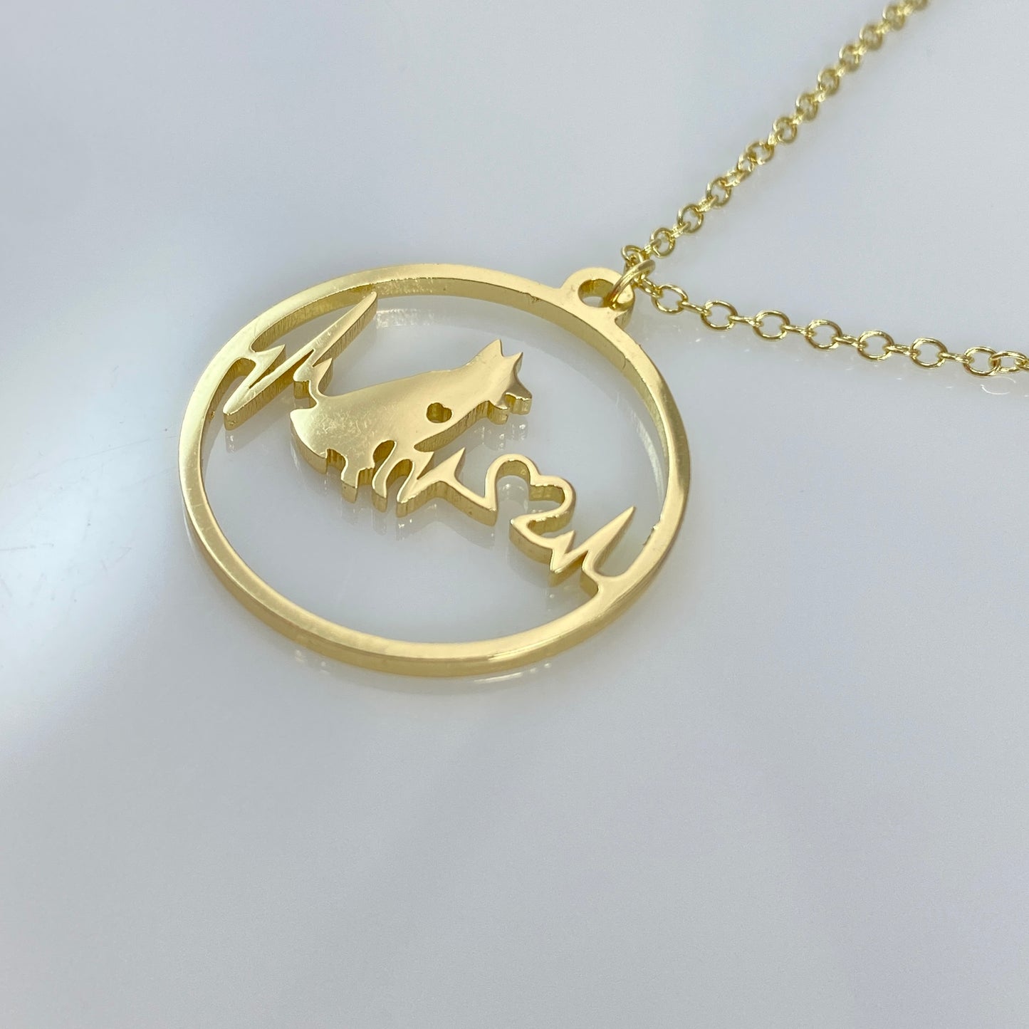 Collier avec pendentif en forme de cœur et de battement de cœur en or ou en argent 18 carats avec pierre de naissance et acier inoxydable