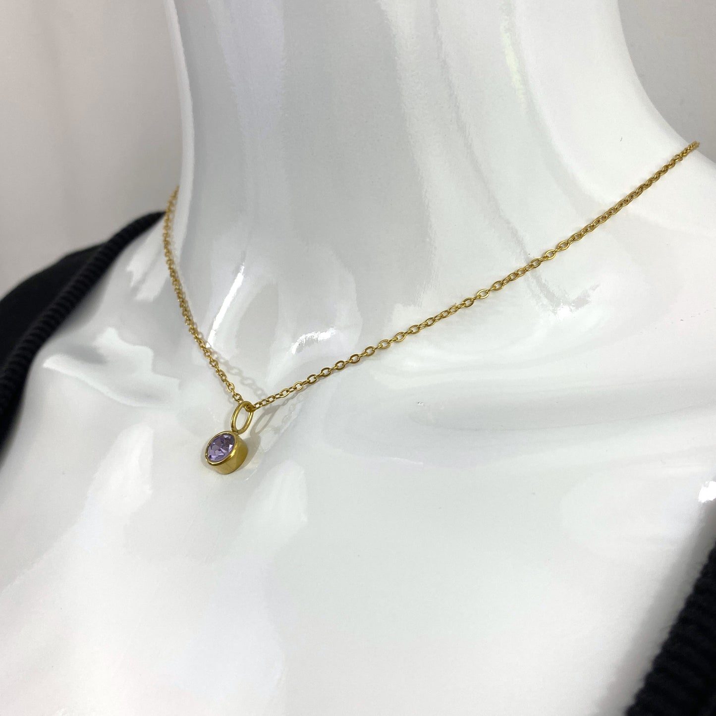 9 mm Birthstone Cable Chain Necklace