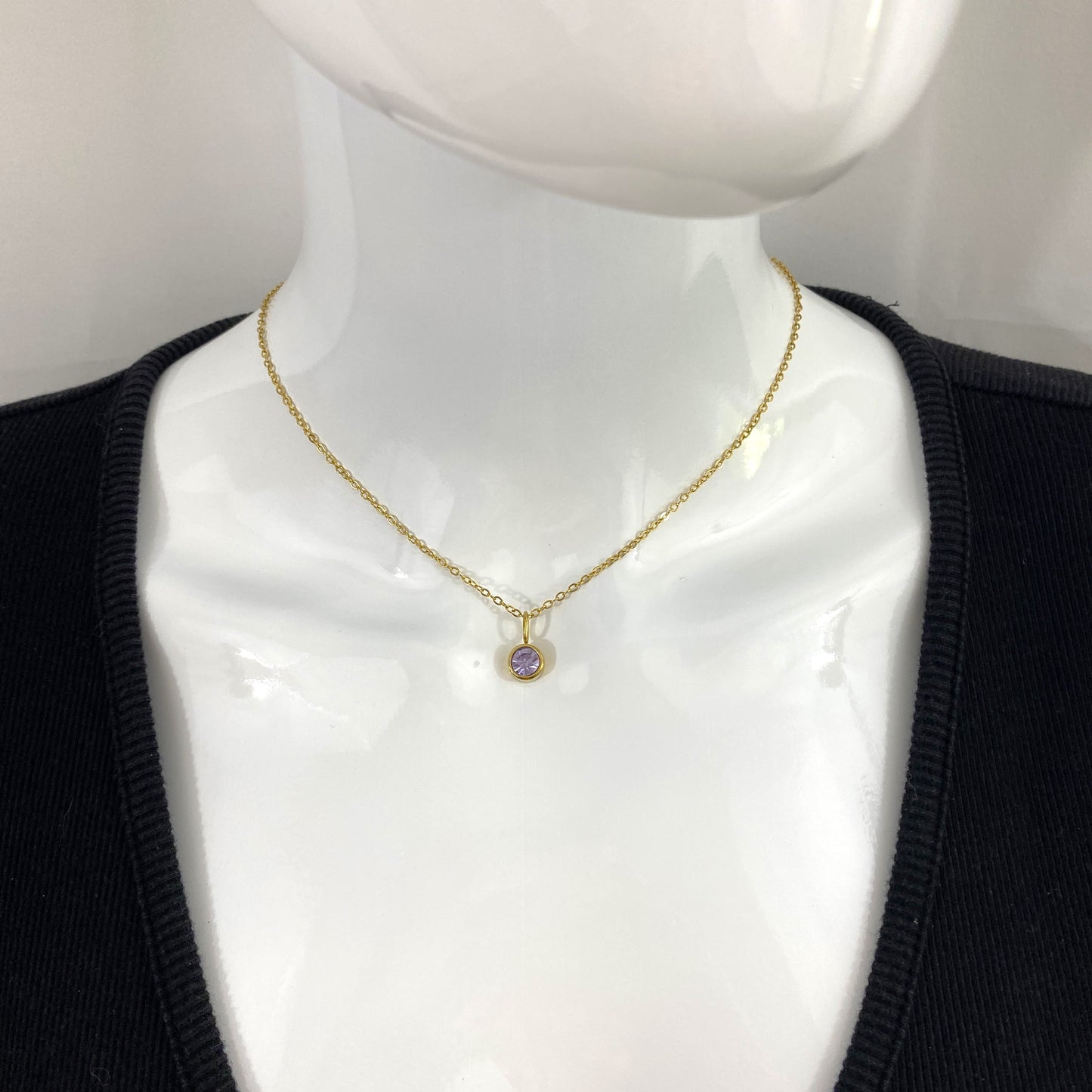 9 mm Birthstone Cable Chain Necklace