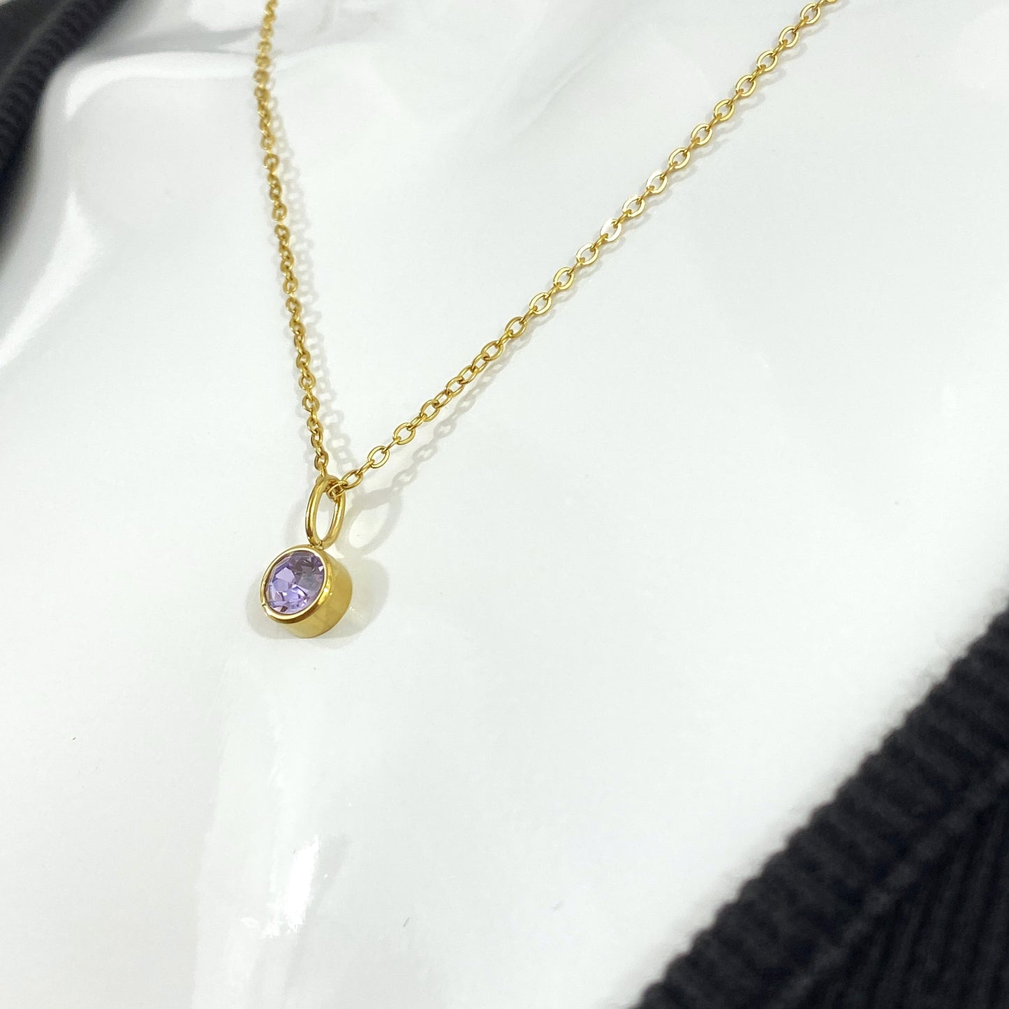 9 mm Birthstone Cable Chain Necklace