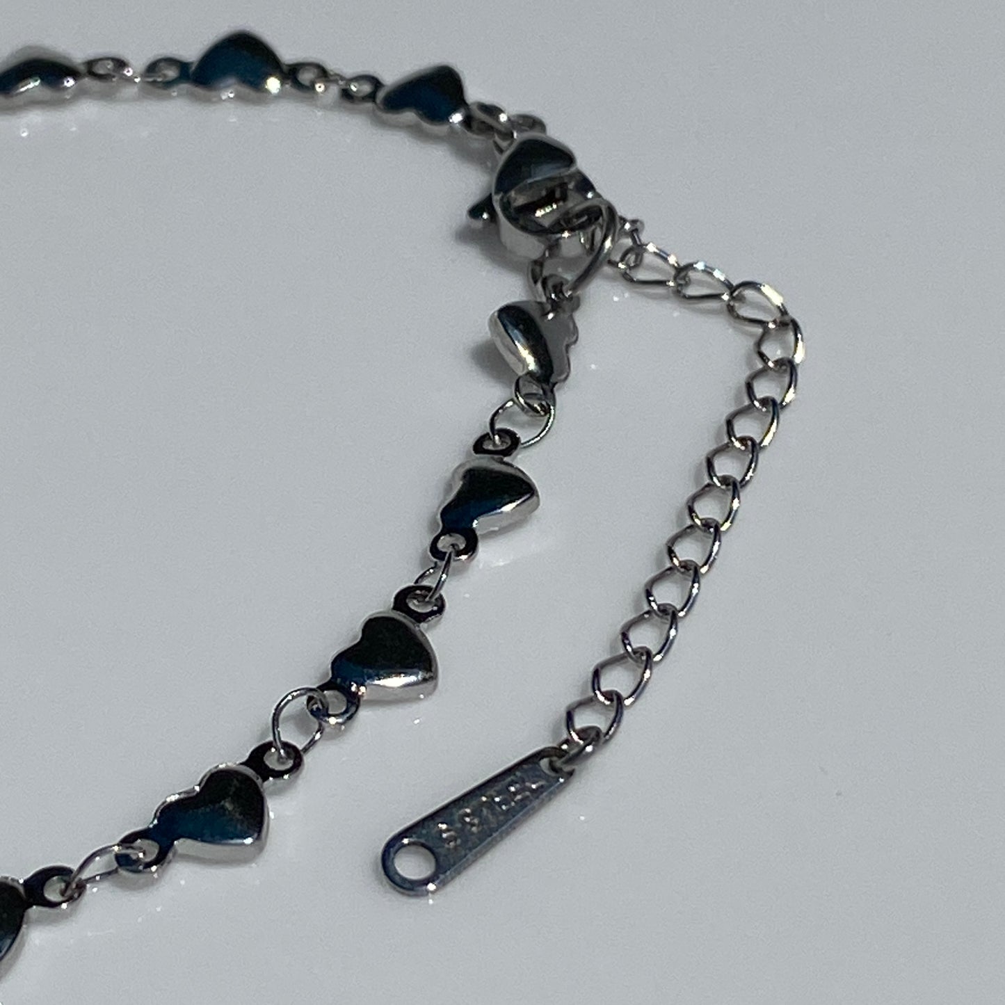 Bracelet chaîne coeur argent acier inoxydable