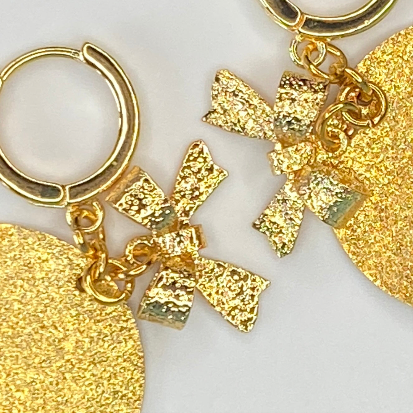 Bows & Disks Huggie Hoop Earrings