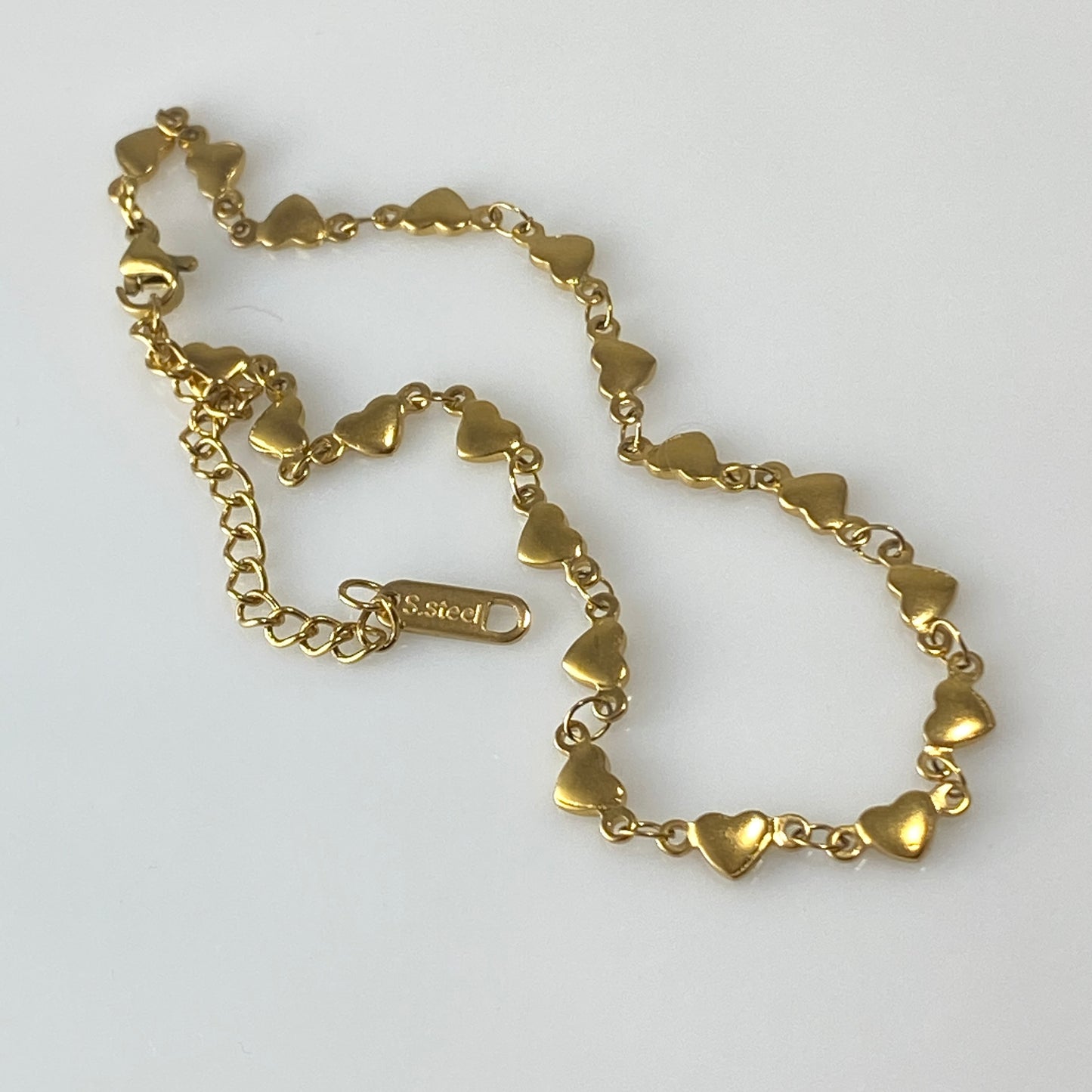 Collier chaîne coeur en acier inoxydable plaqué or
