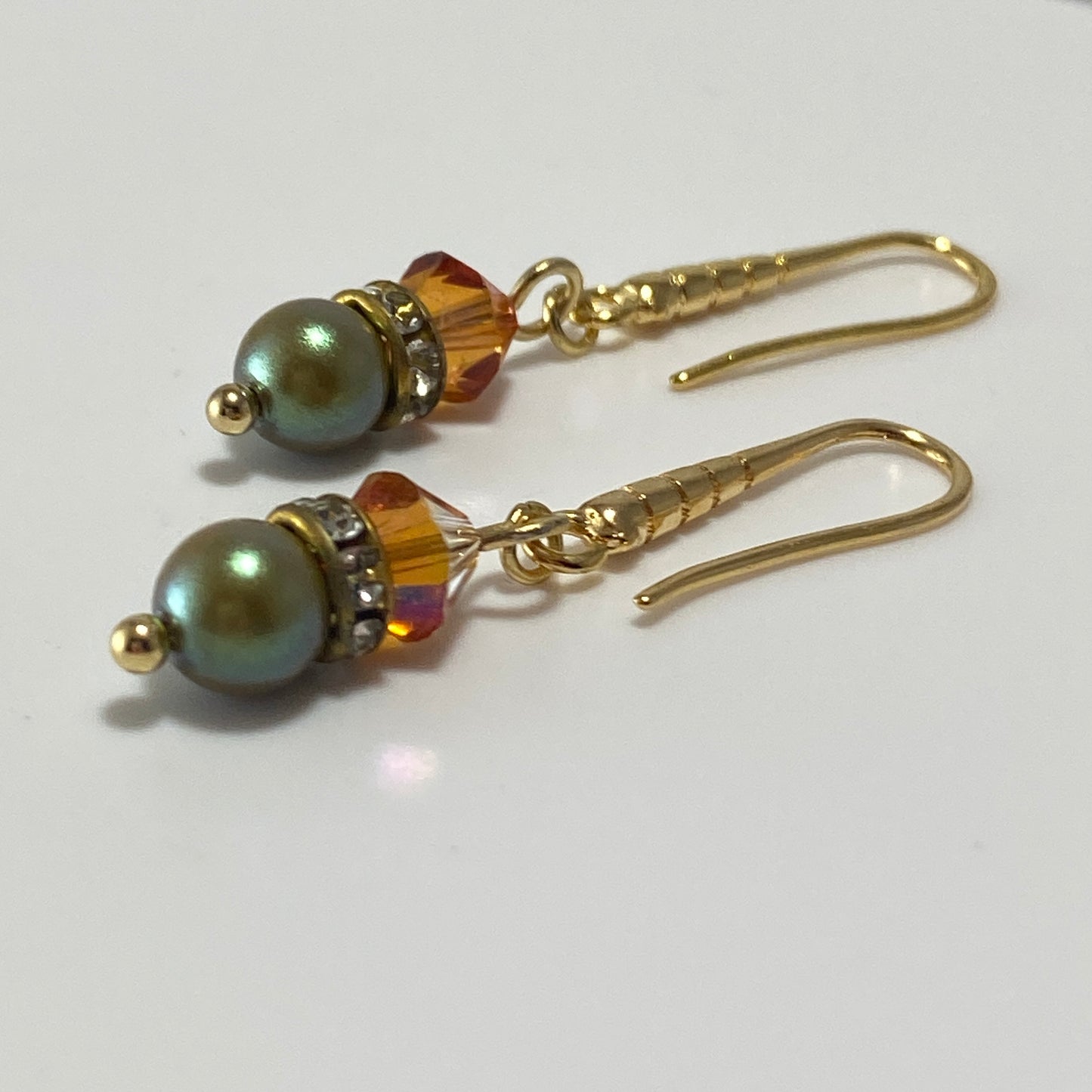Crystals & Pearls Hook Earrings