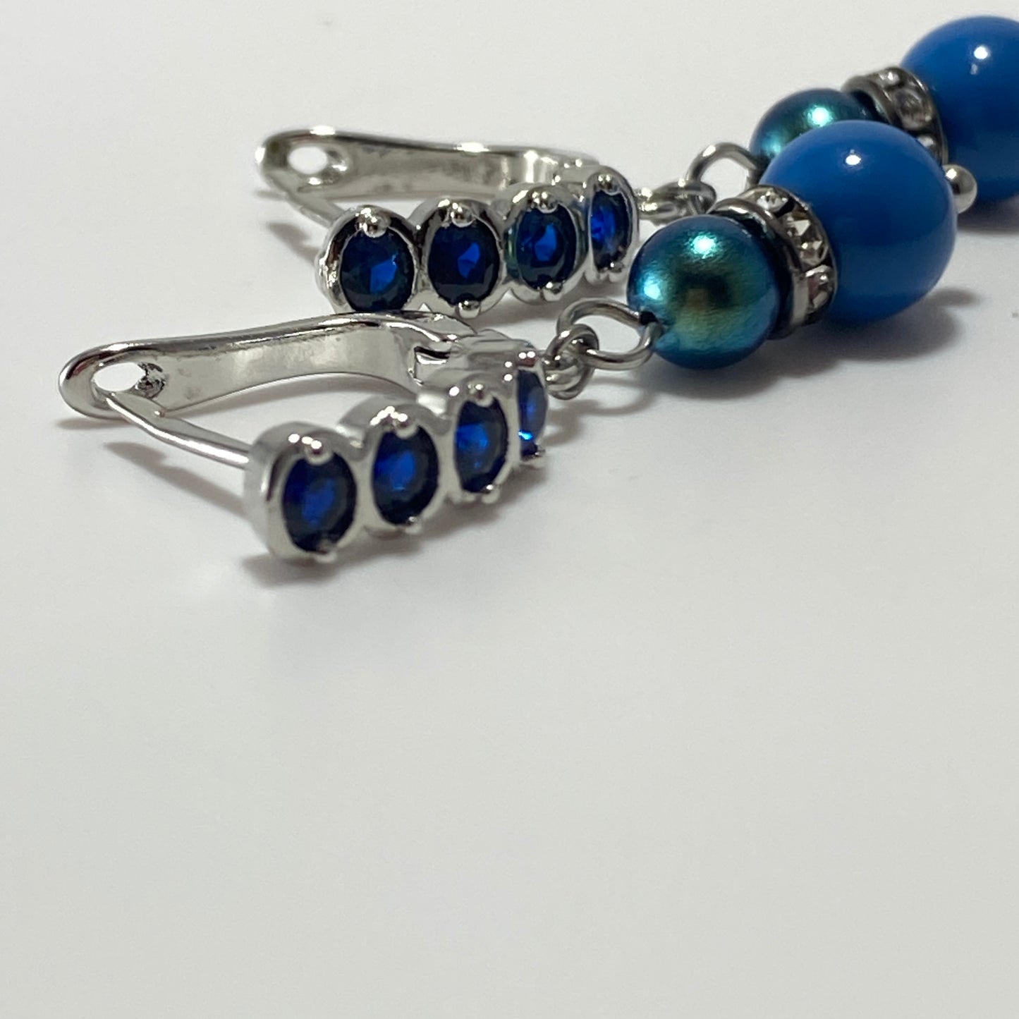Pearl Cubic Zirconia Hoop Earrings