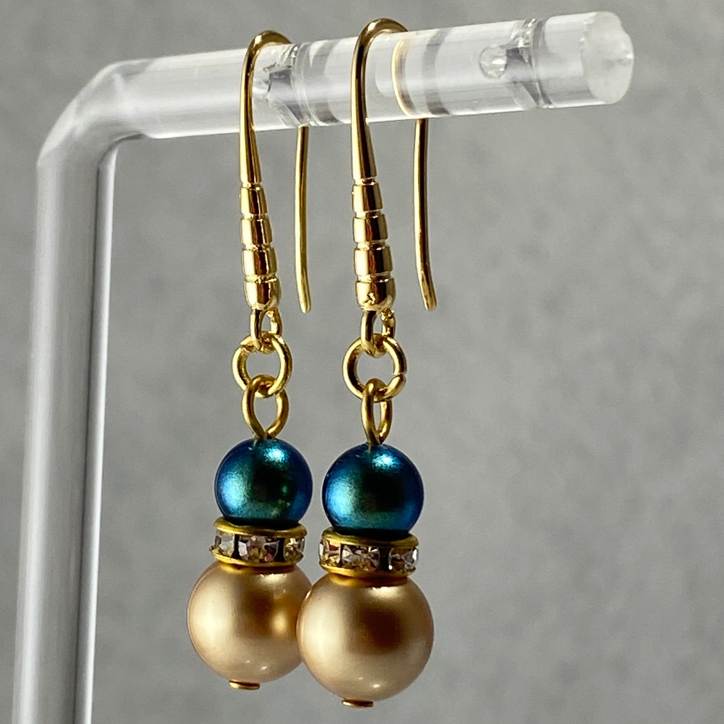 Pearls & CZ Hook Earrings