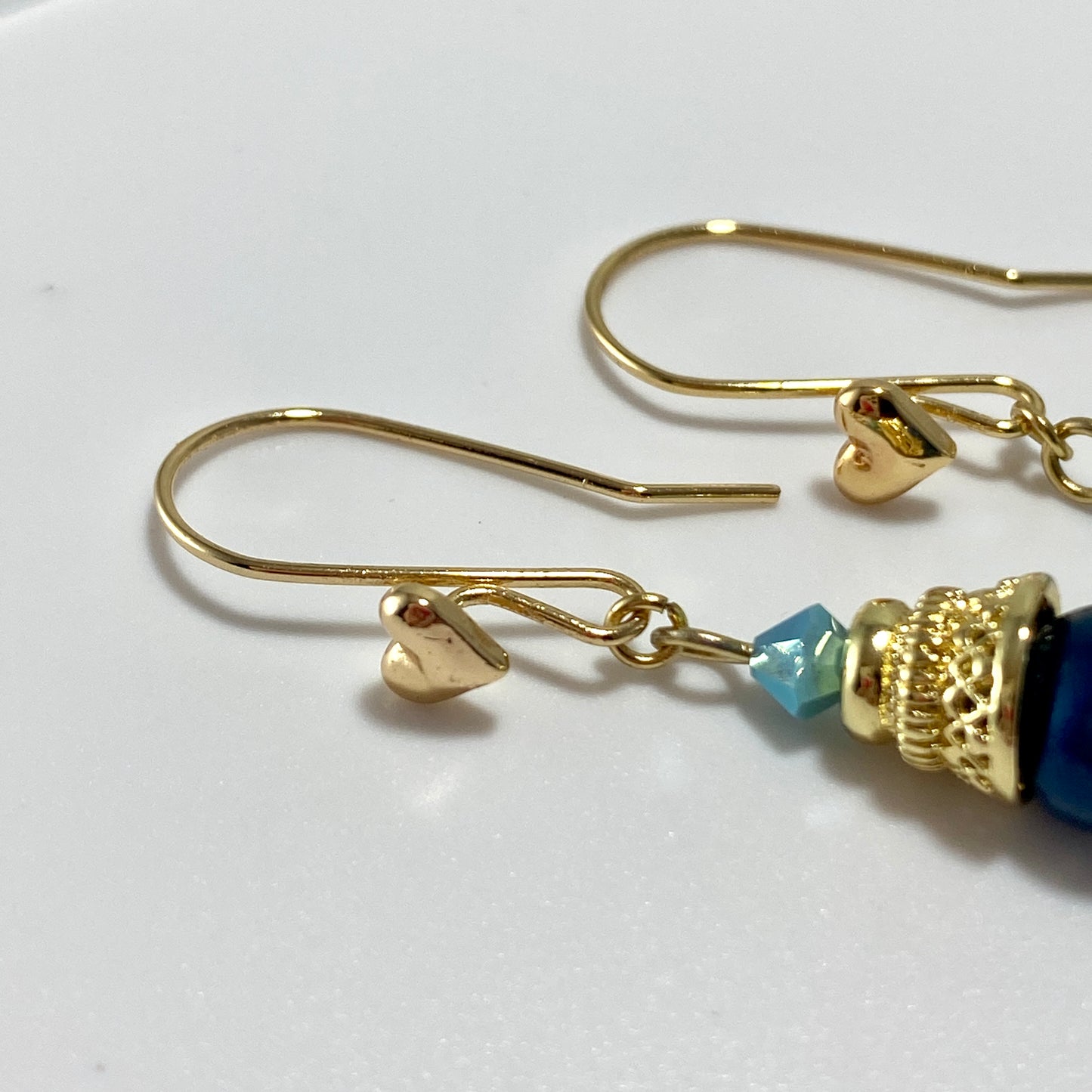 Crystals & Pearls Heart Hook Earrings