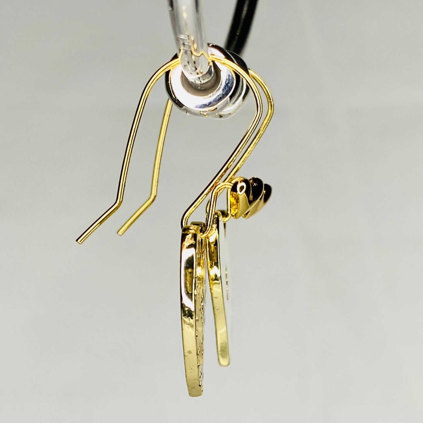 Enamel & Gold Heart Hook Earrings