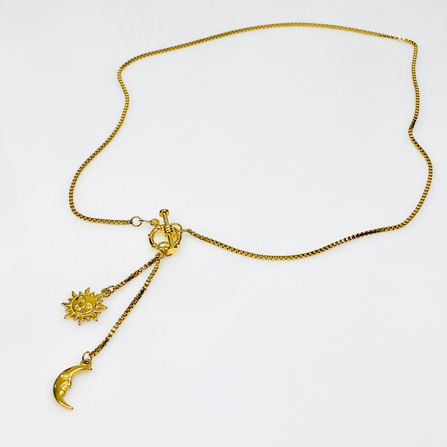 Sun & Moon Box Chain Necklace