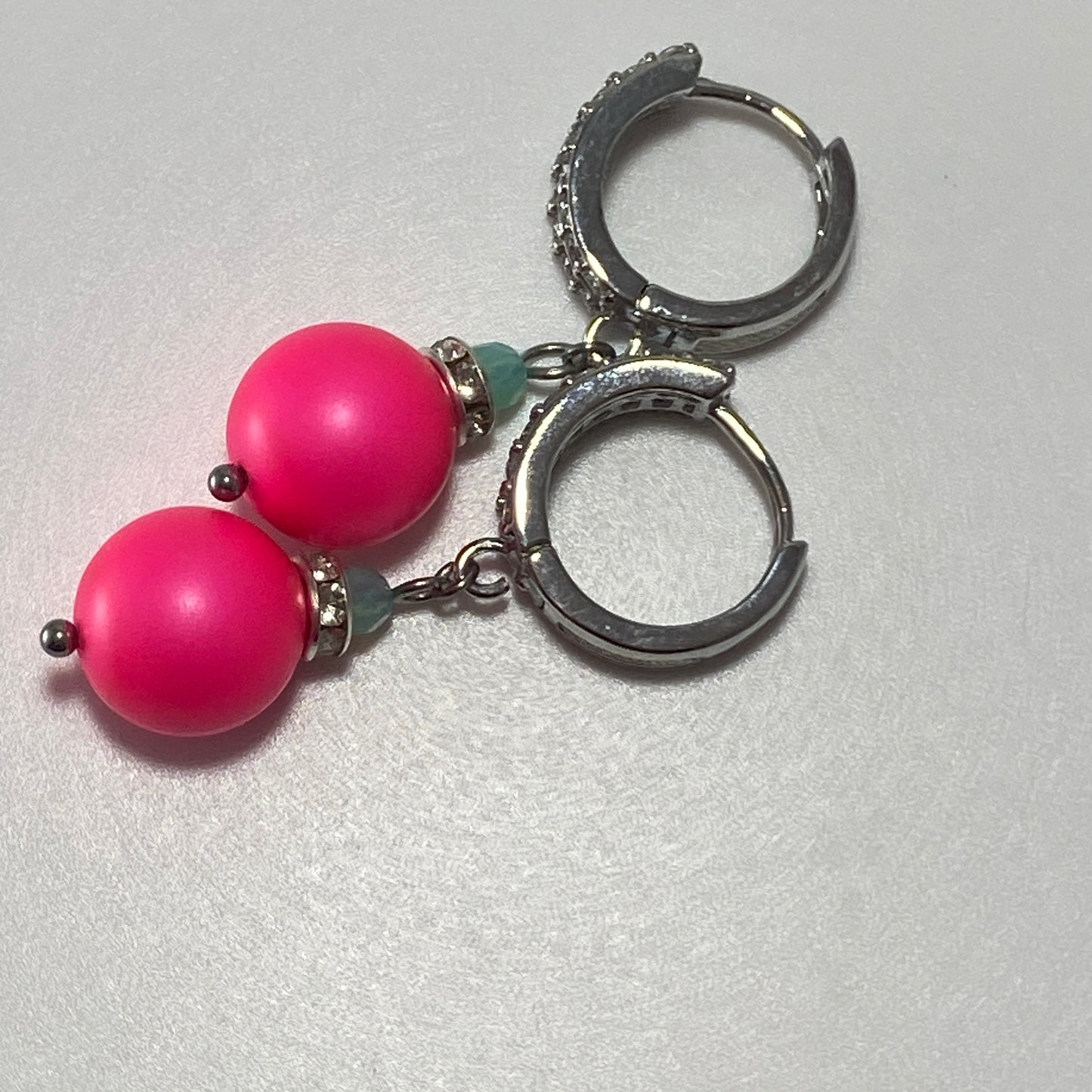 Crystals & Pearls Sterling CZ Hoop Earrings