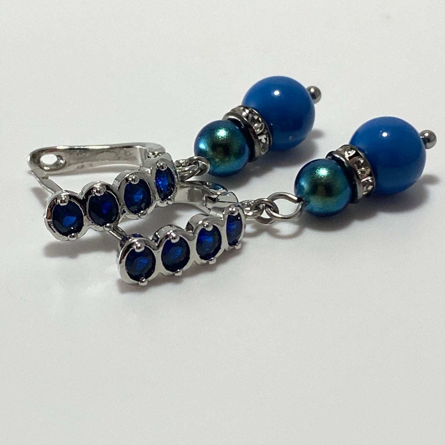 Pearl Cubic Zirconia Hoop Earrings
