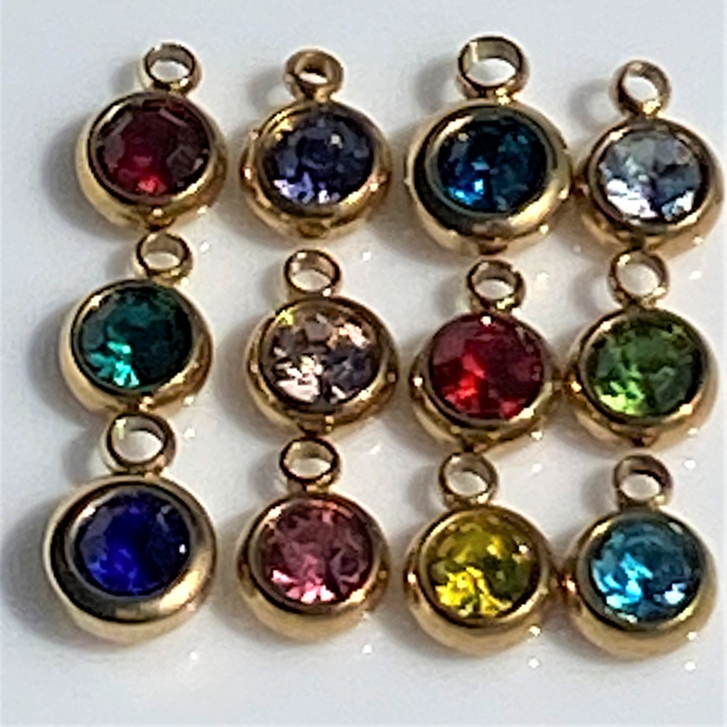 18 kt Gold Plated Openable Heart Locket & Stainless Steel Birthstone Charm or Necklace or Earrings or Keychain