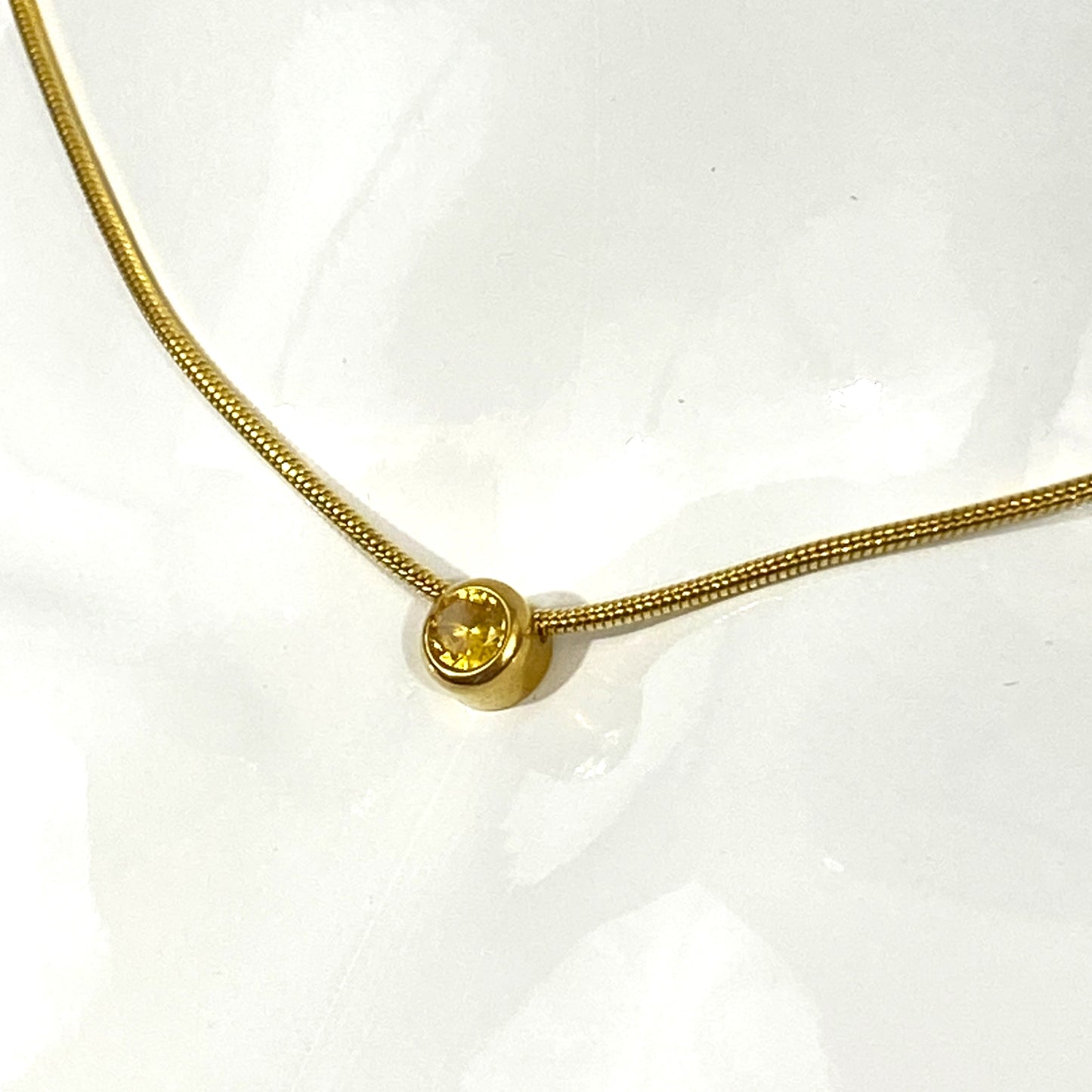 Birthstone Snake Chain Necklace MADE IN CANADA