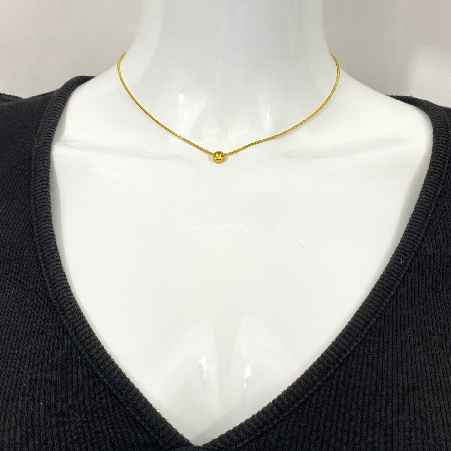 Birthstone Snake Chain Necklace MADE IN CANADA