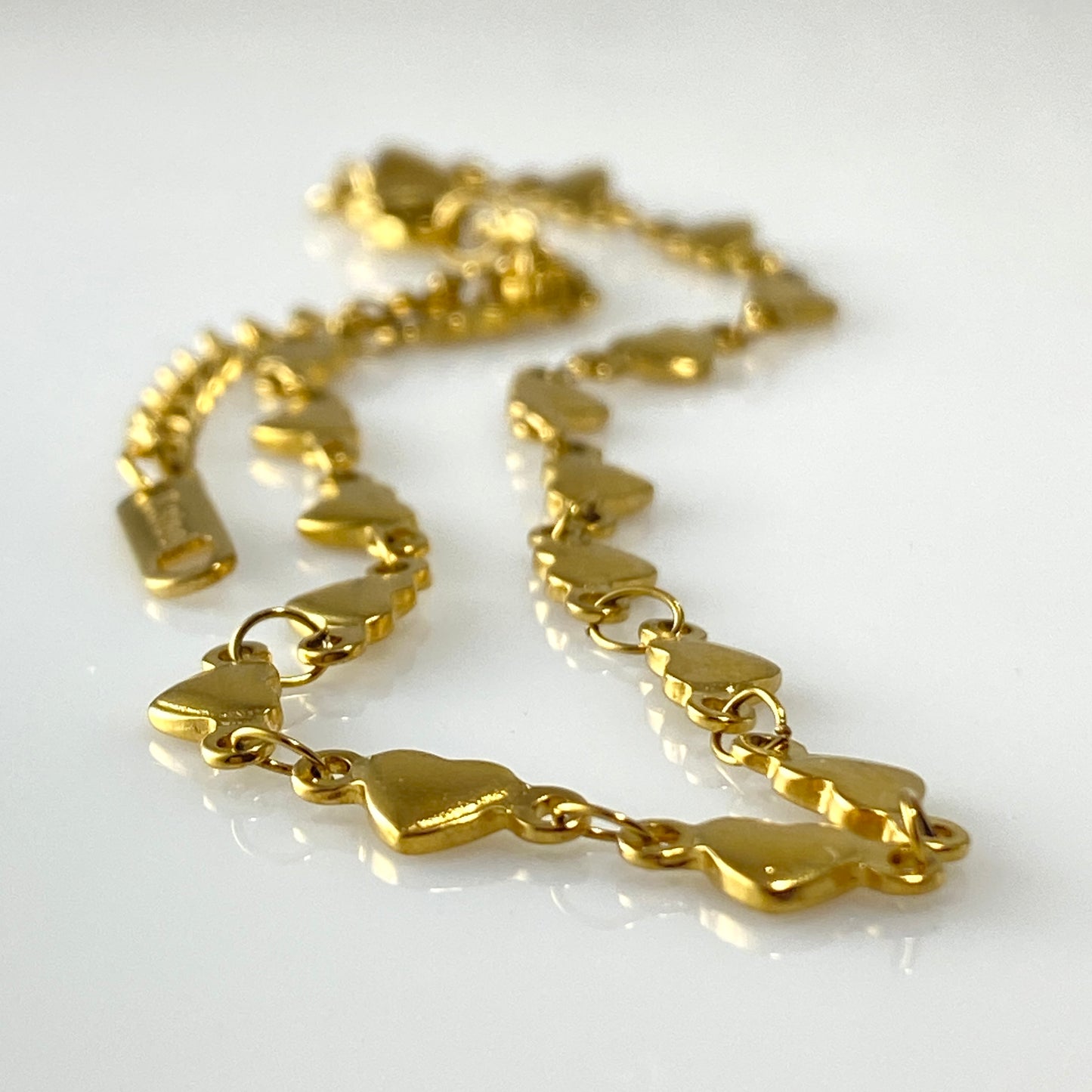 Collier chaîne coeur en acier inoxydable plaqué or