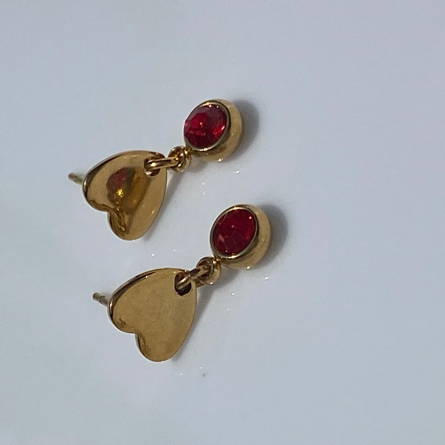 CZ Birthstone Heart Stud Earrings