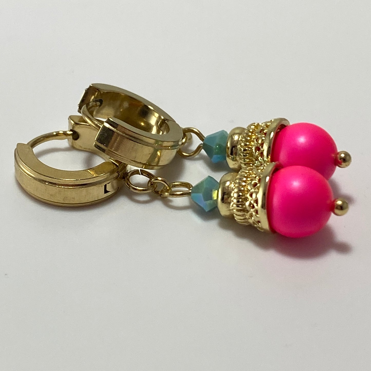 Crystals & Pearls Huggie Hoop Earrings