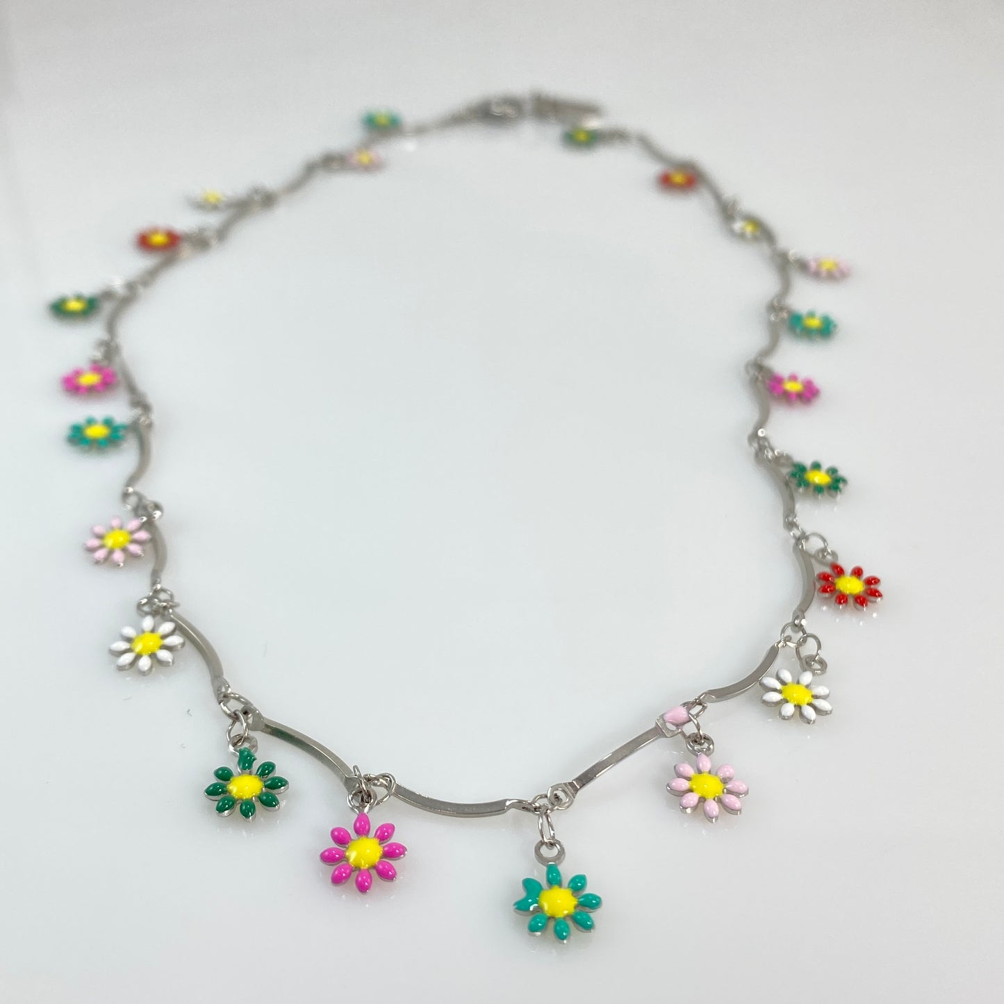 Enamel Flower Necklace