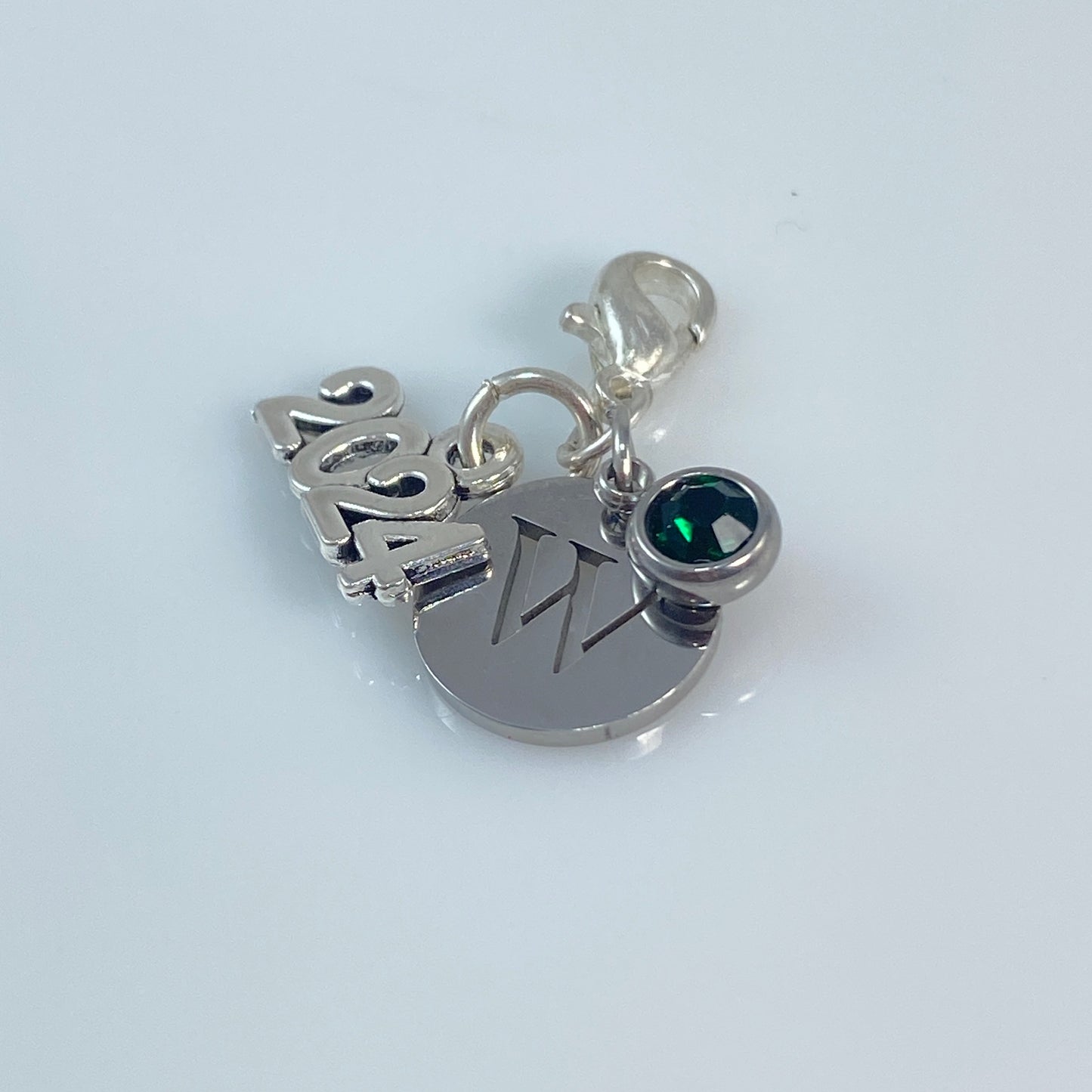 Letter & Birthstone Charm 2024, 2025, 2026
