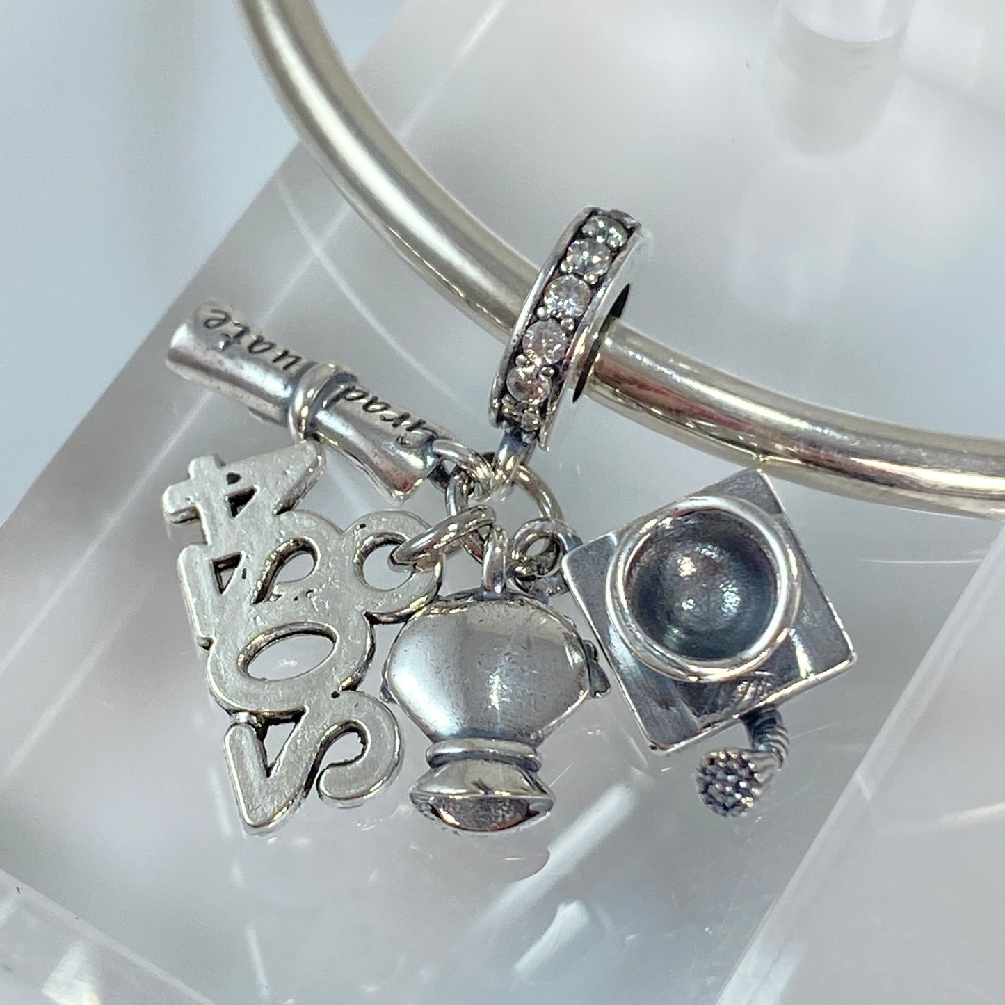 Graduation Hat, Year & Birthstone Charm 2024, 2025, 2026