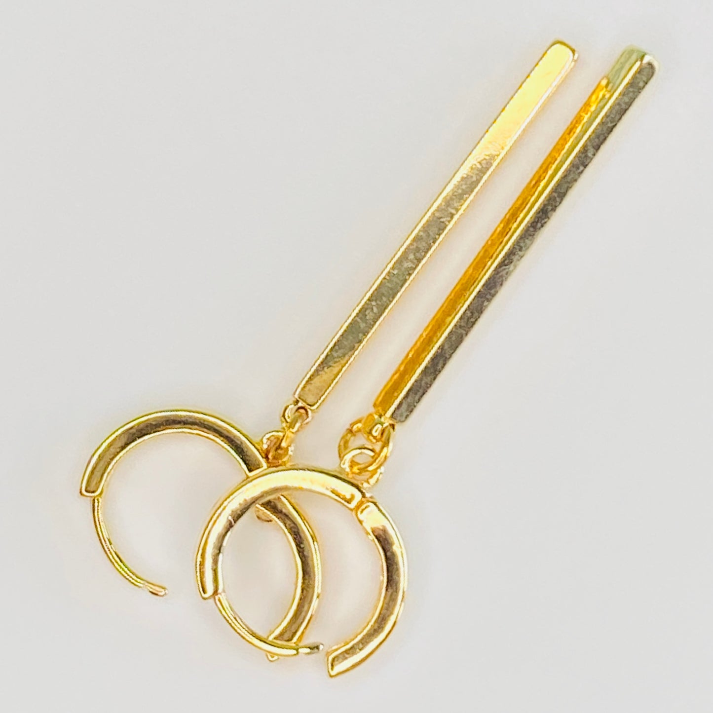 Cuboid Bar Hoop Earrings
