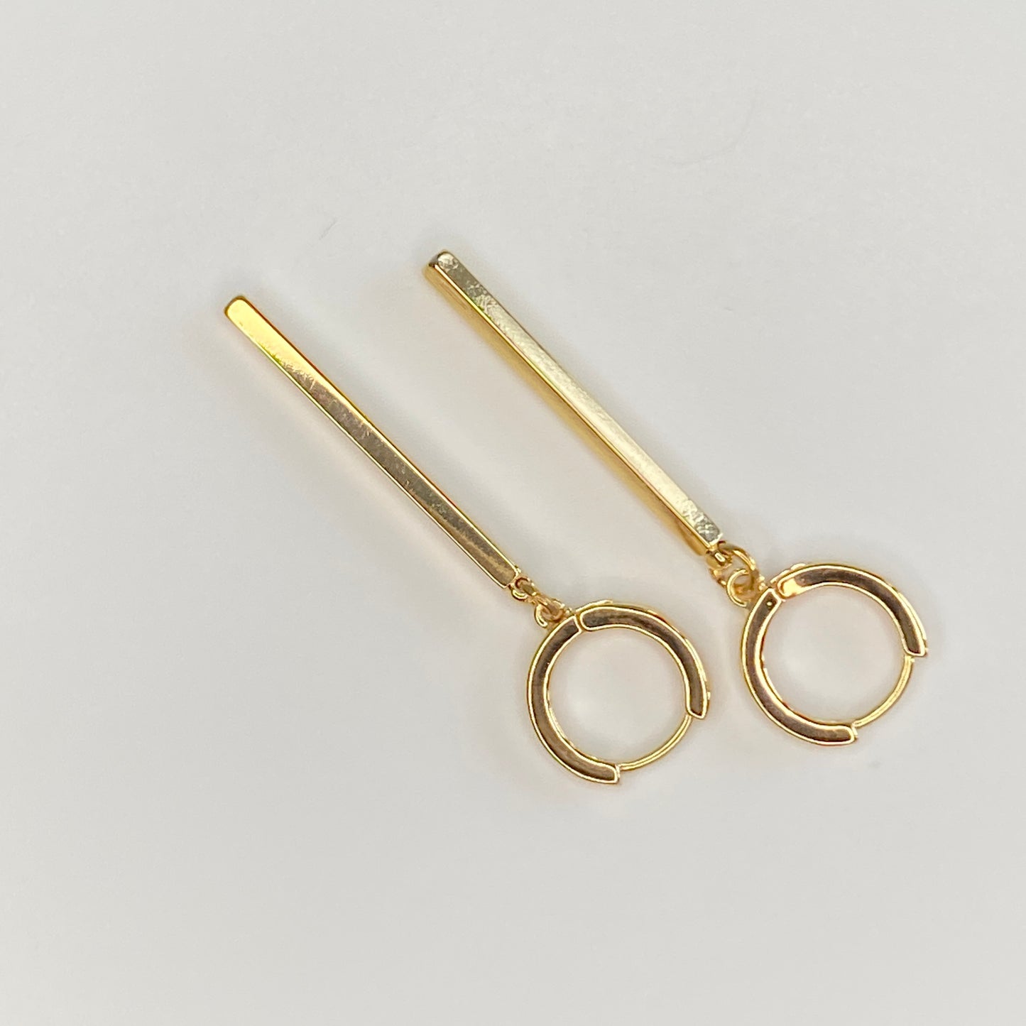 Cuboid Bar Hoop Earrings