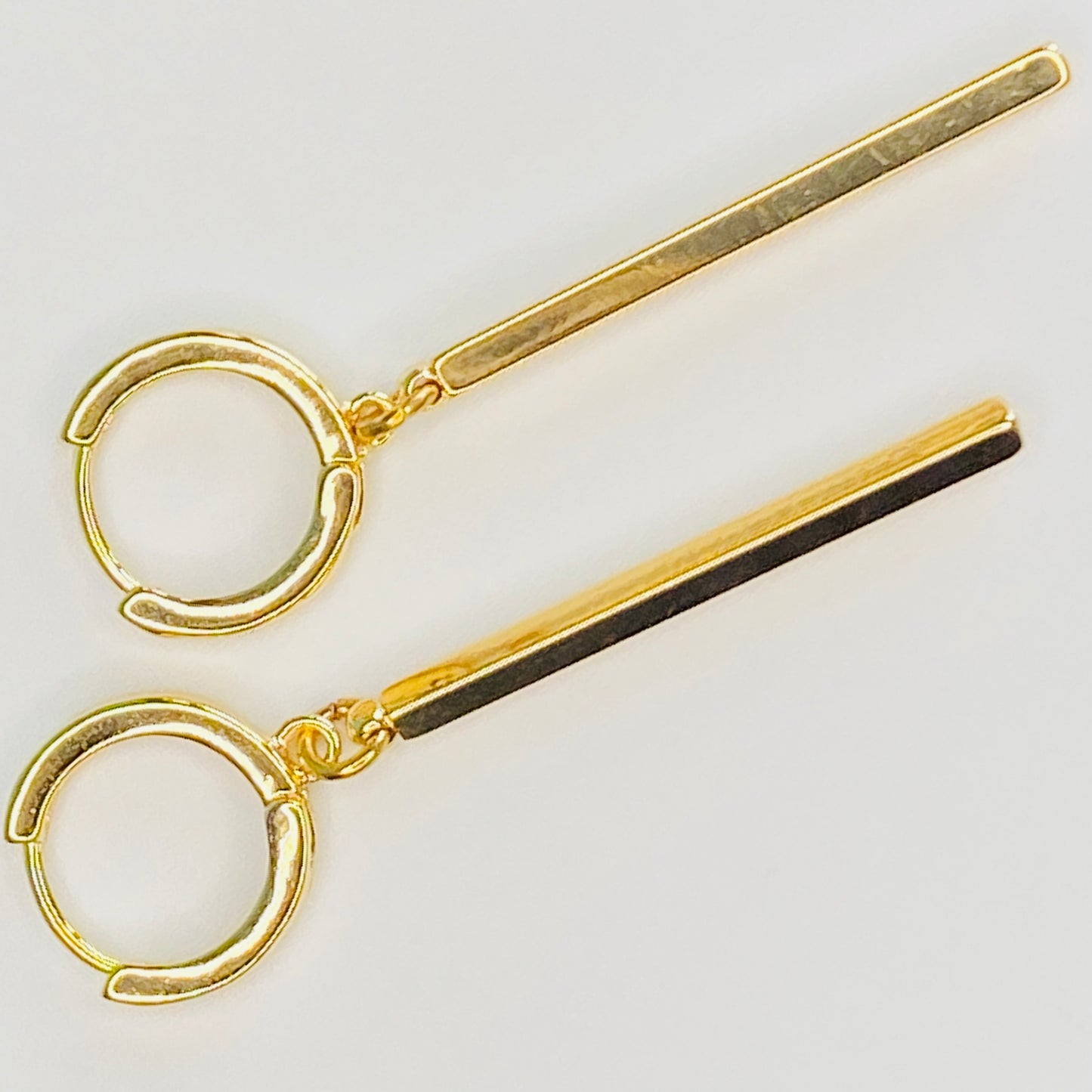 Cuboid Bar Hoop Earrings