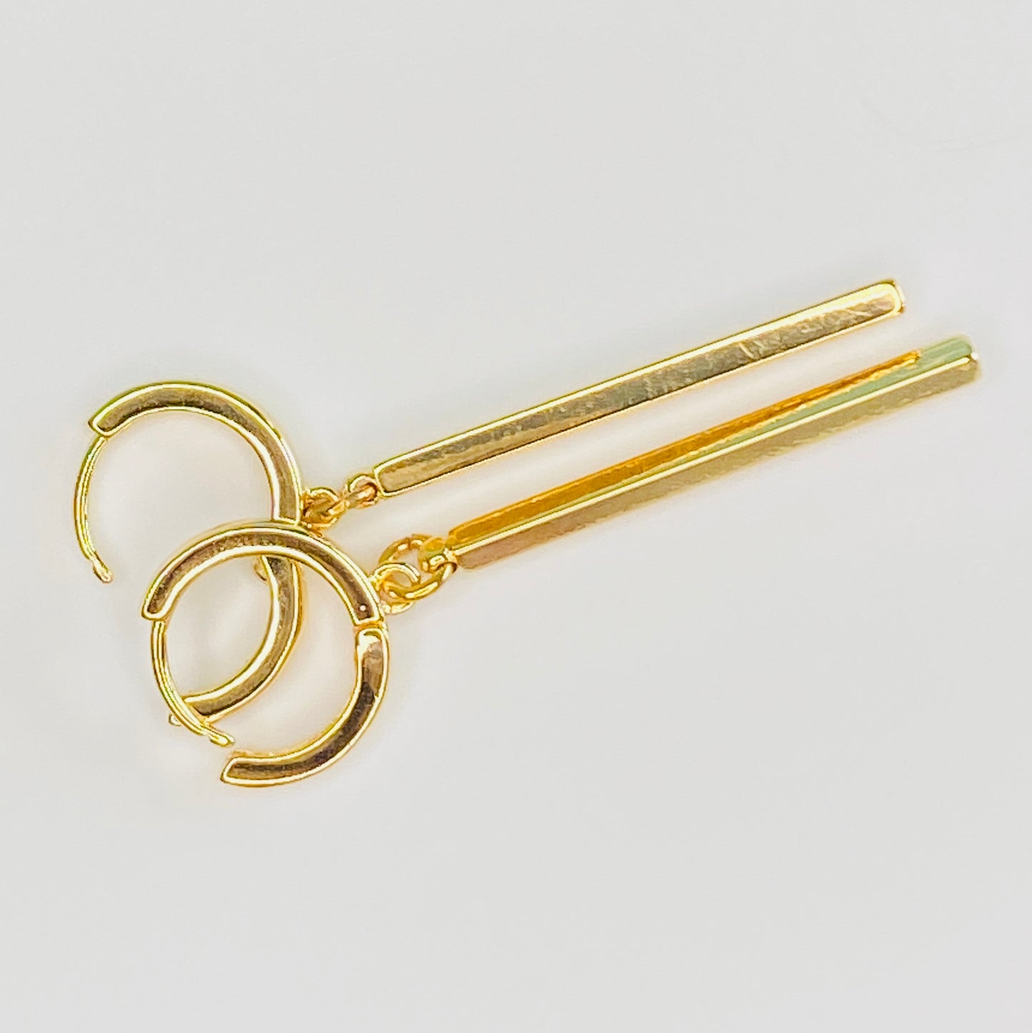 Cuboid Bar Hoop Earrings