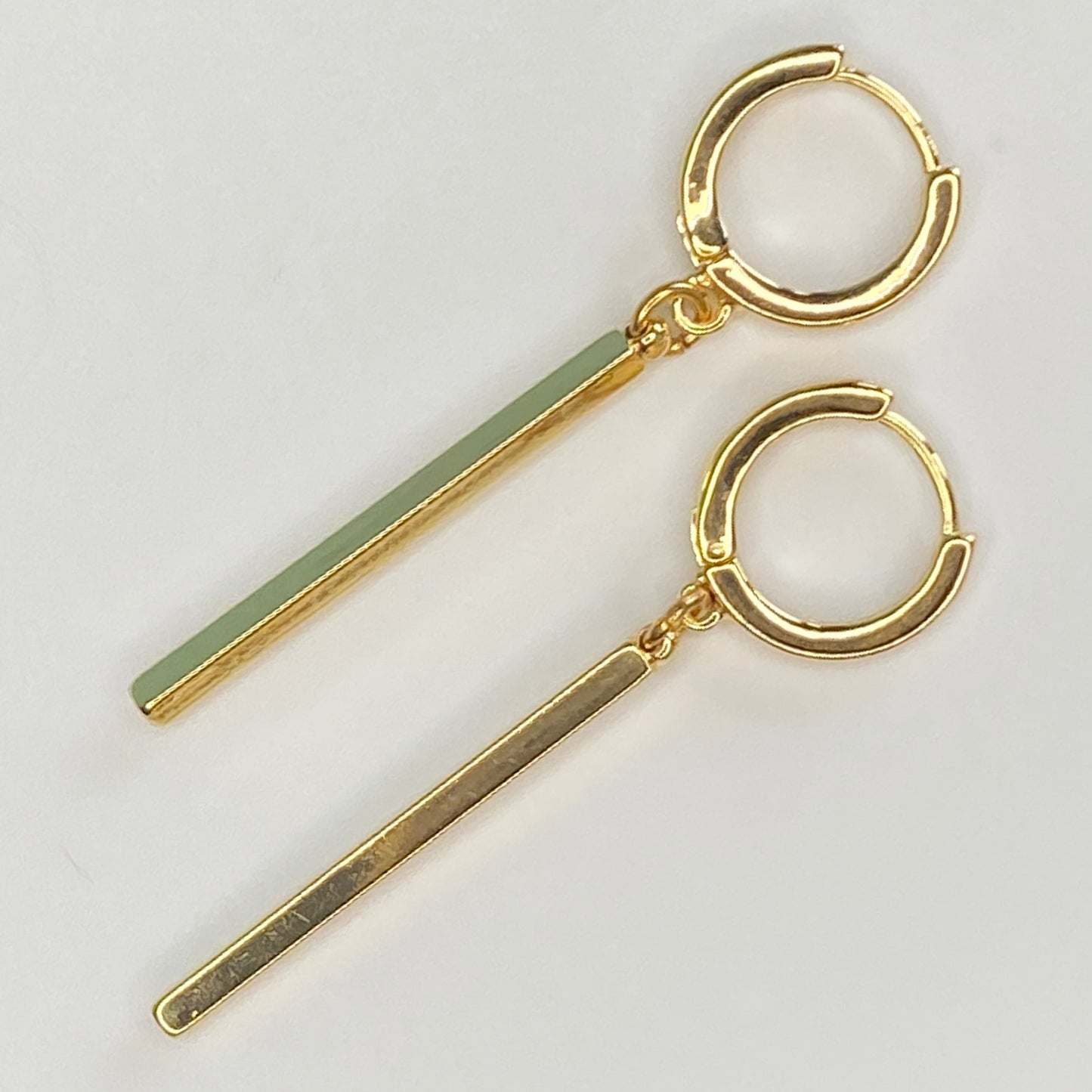 Cuboid Bar Hoop Earrings